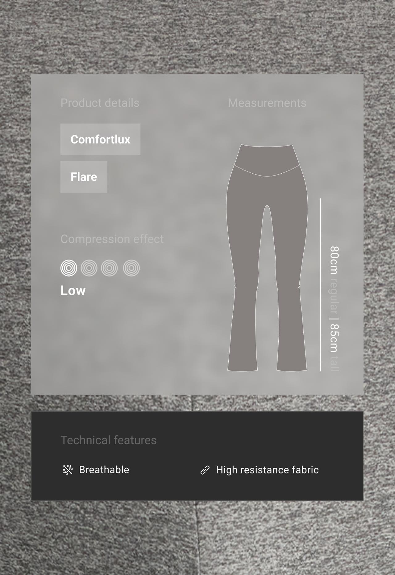 High-rise Comfortlux flare trousers — MOTTLED GREY MELANGE