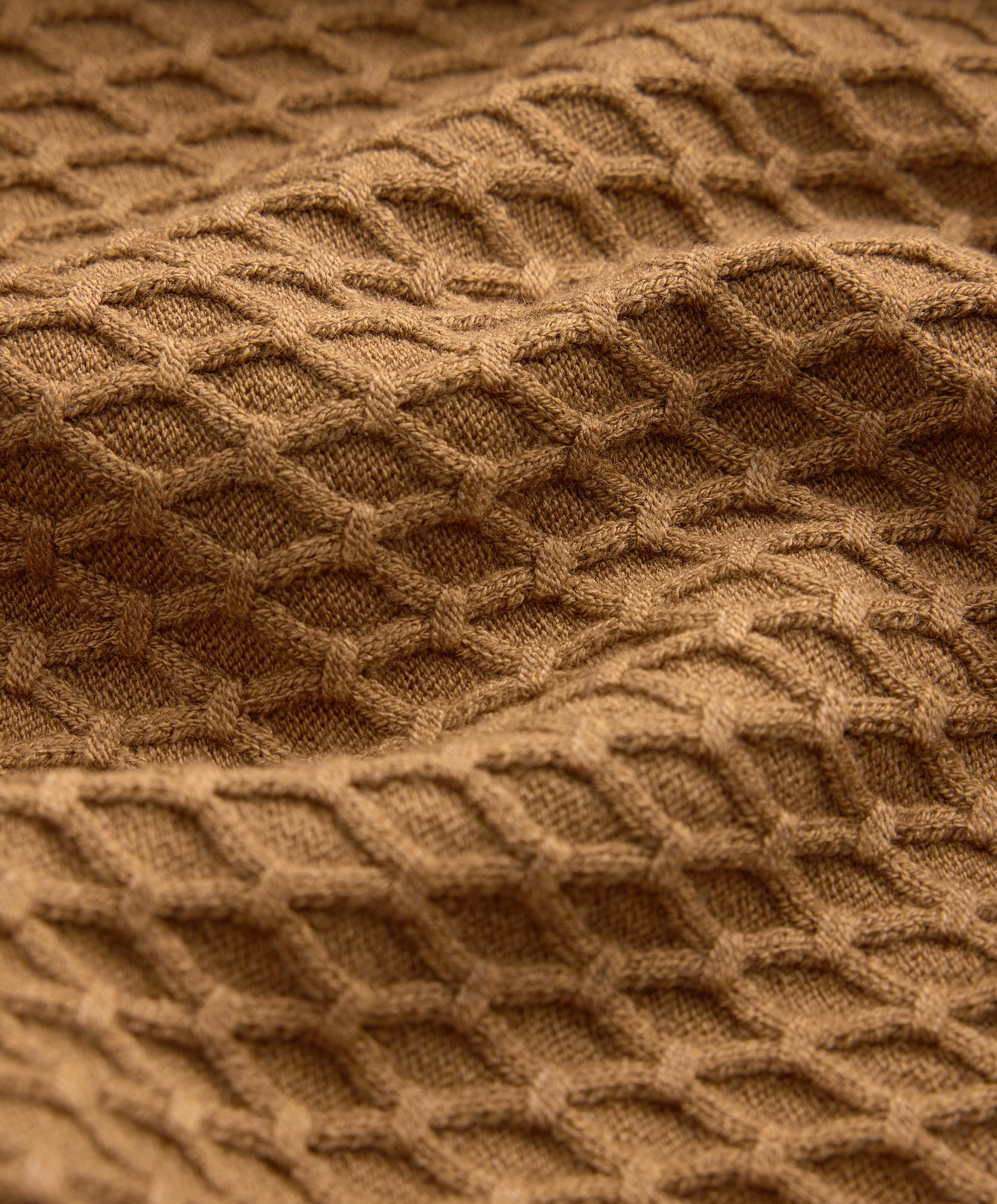 Structured knit hooded jacket — COPPER