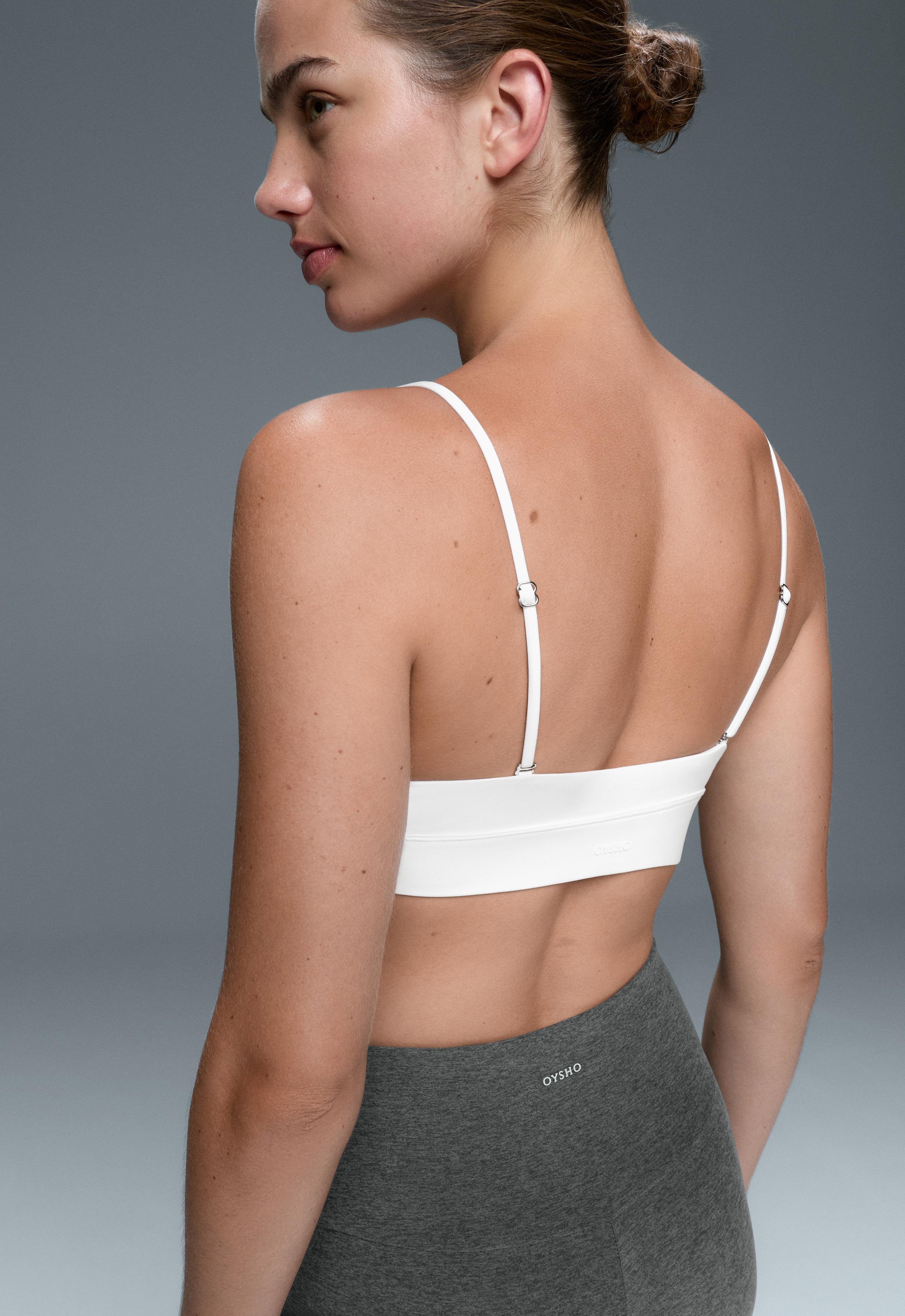 Low-support Comfortlux triangle sports bra — WHITE 
