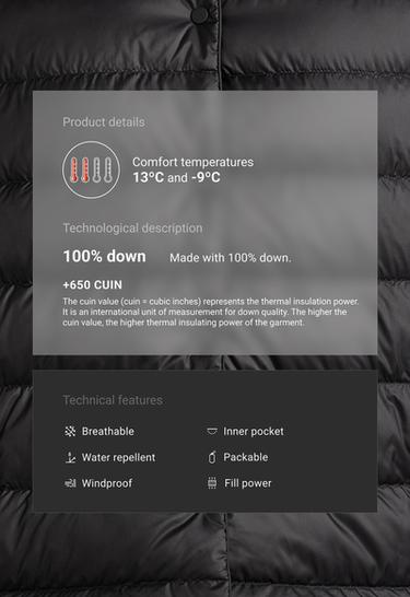 100% down padded packable jacket — BLACK 2