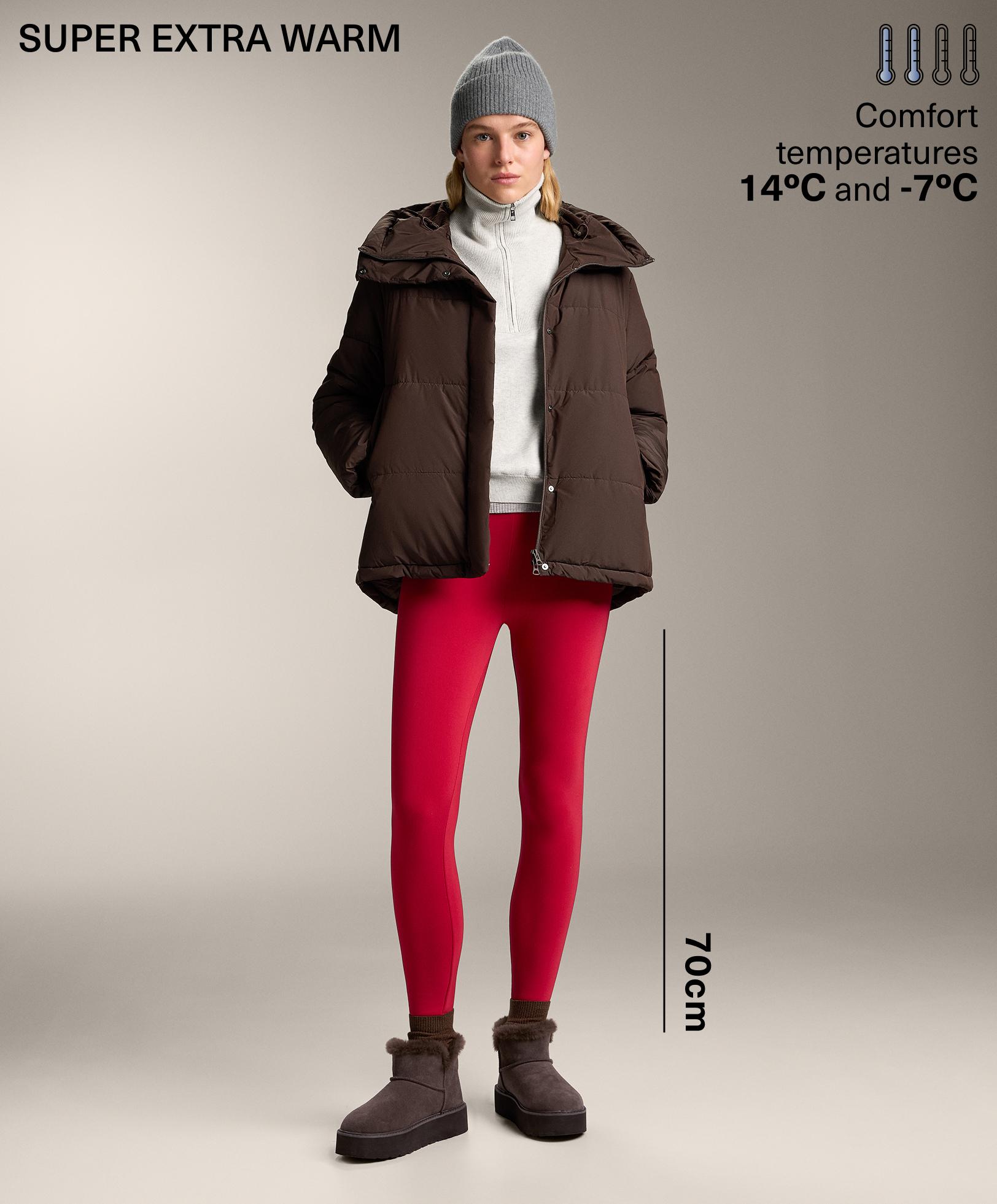 Super extra teplé bezšvové legíny po členky s vysokým pásom 70 cm