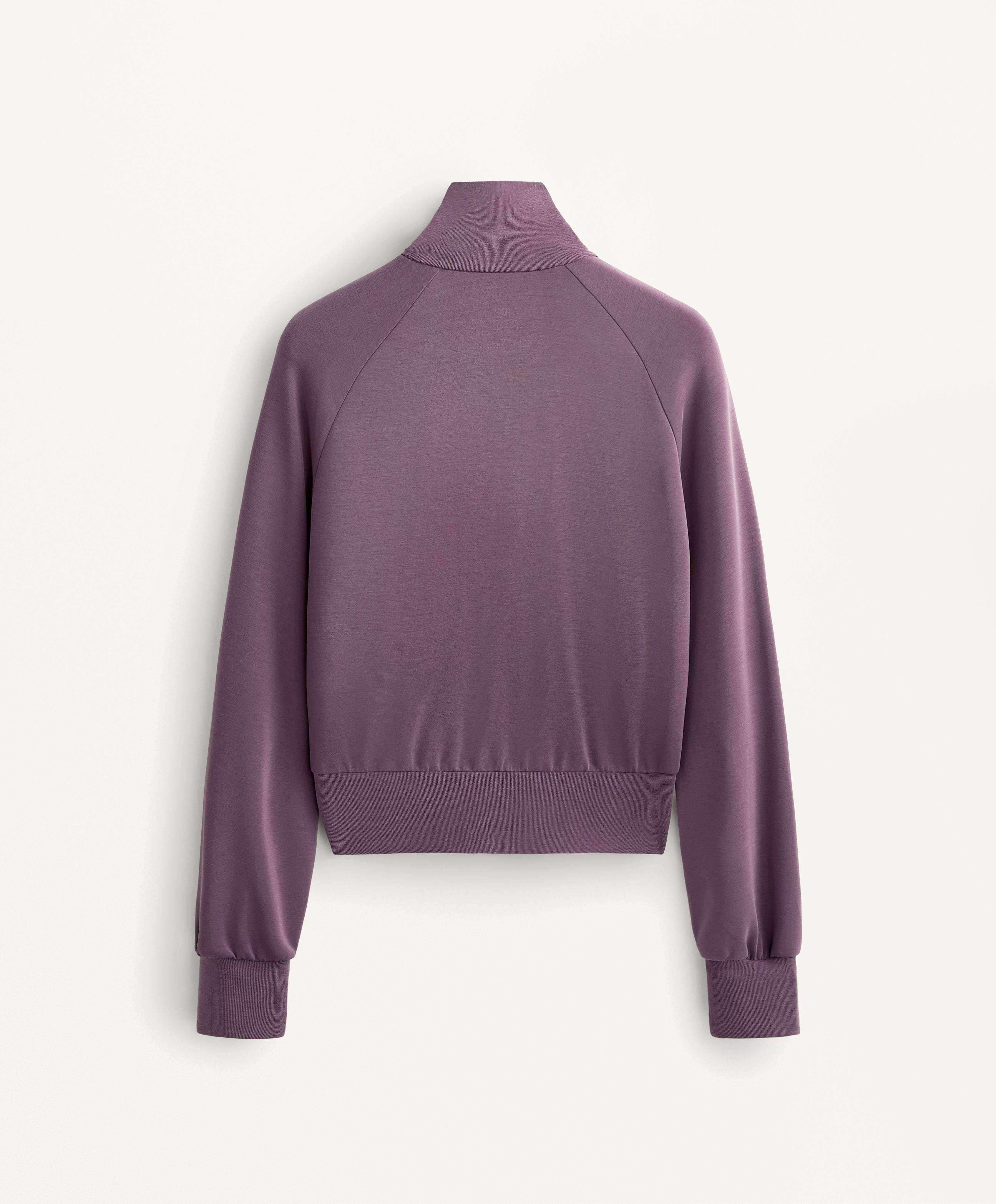 High-neck jacket with fitted waist and soft-touch modal
