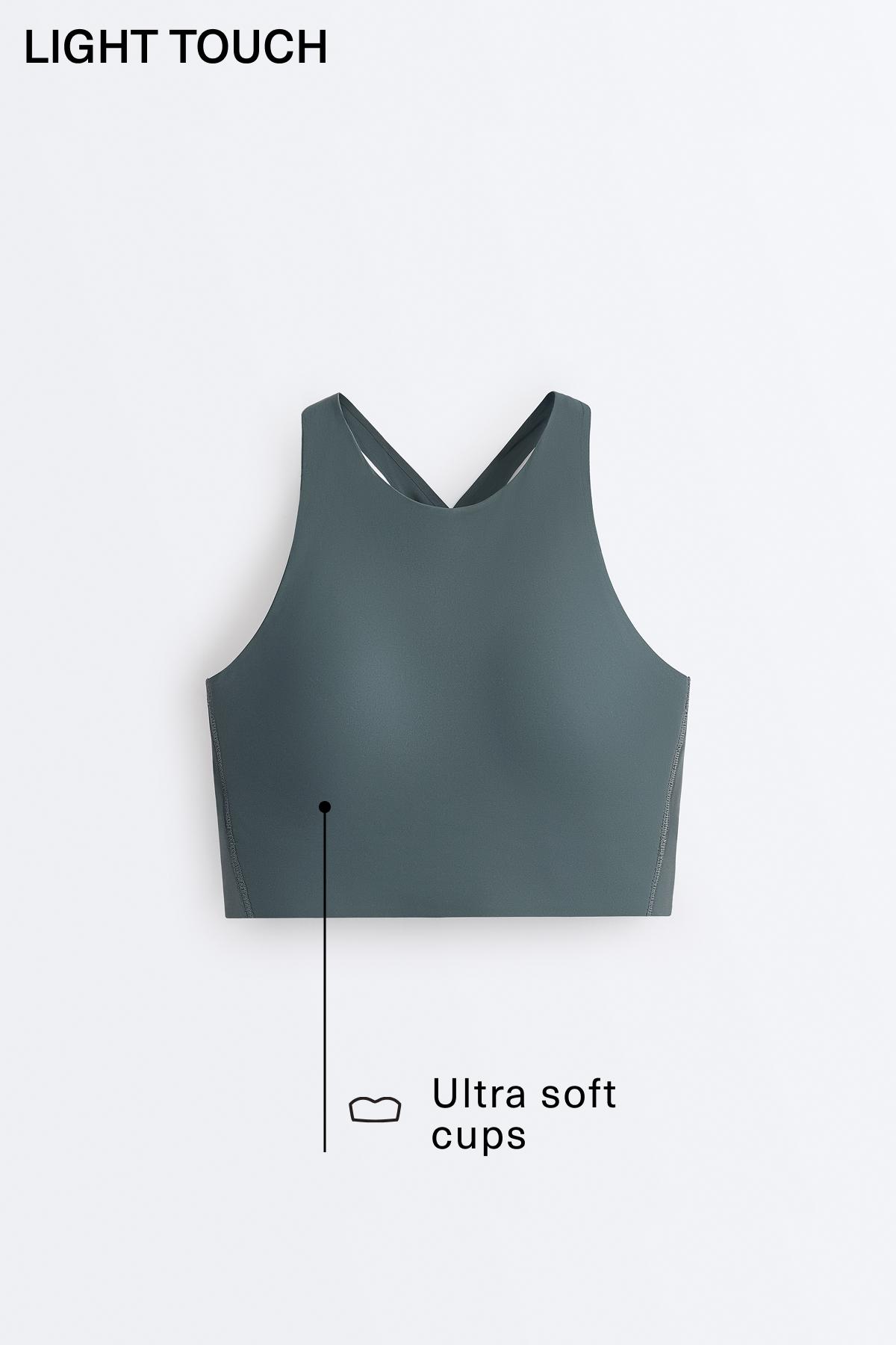 Light Touch crossover back tank top — DARK GREY-GREEN