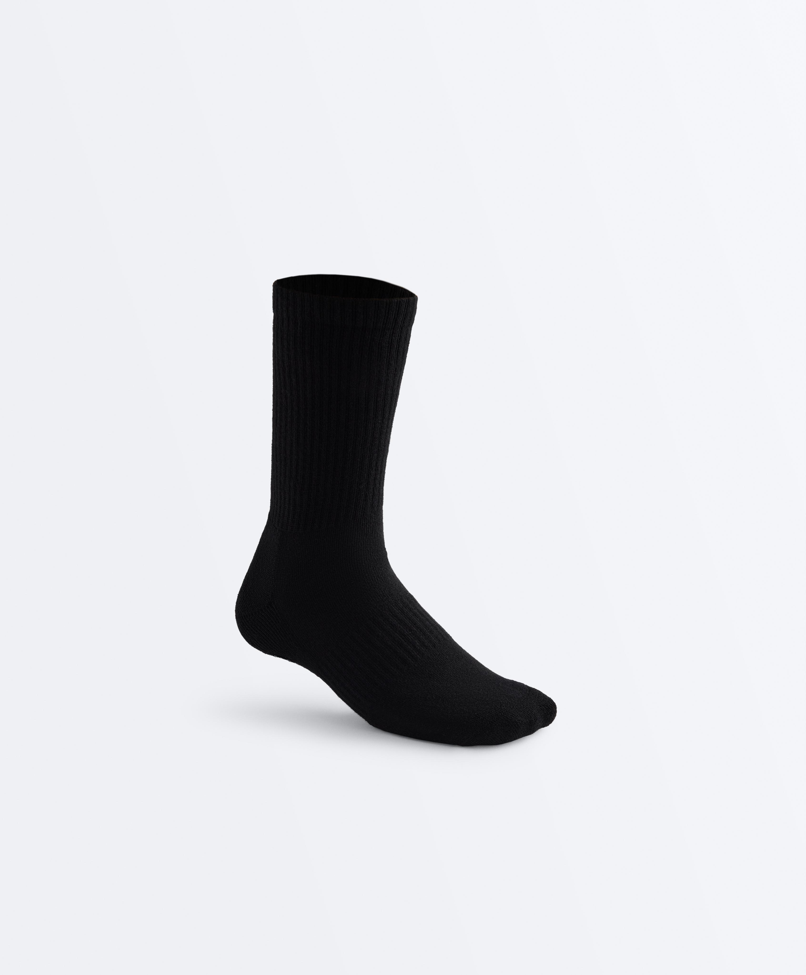 2 pairs of classic yoga and Pilates cotton blend socks — BLACK