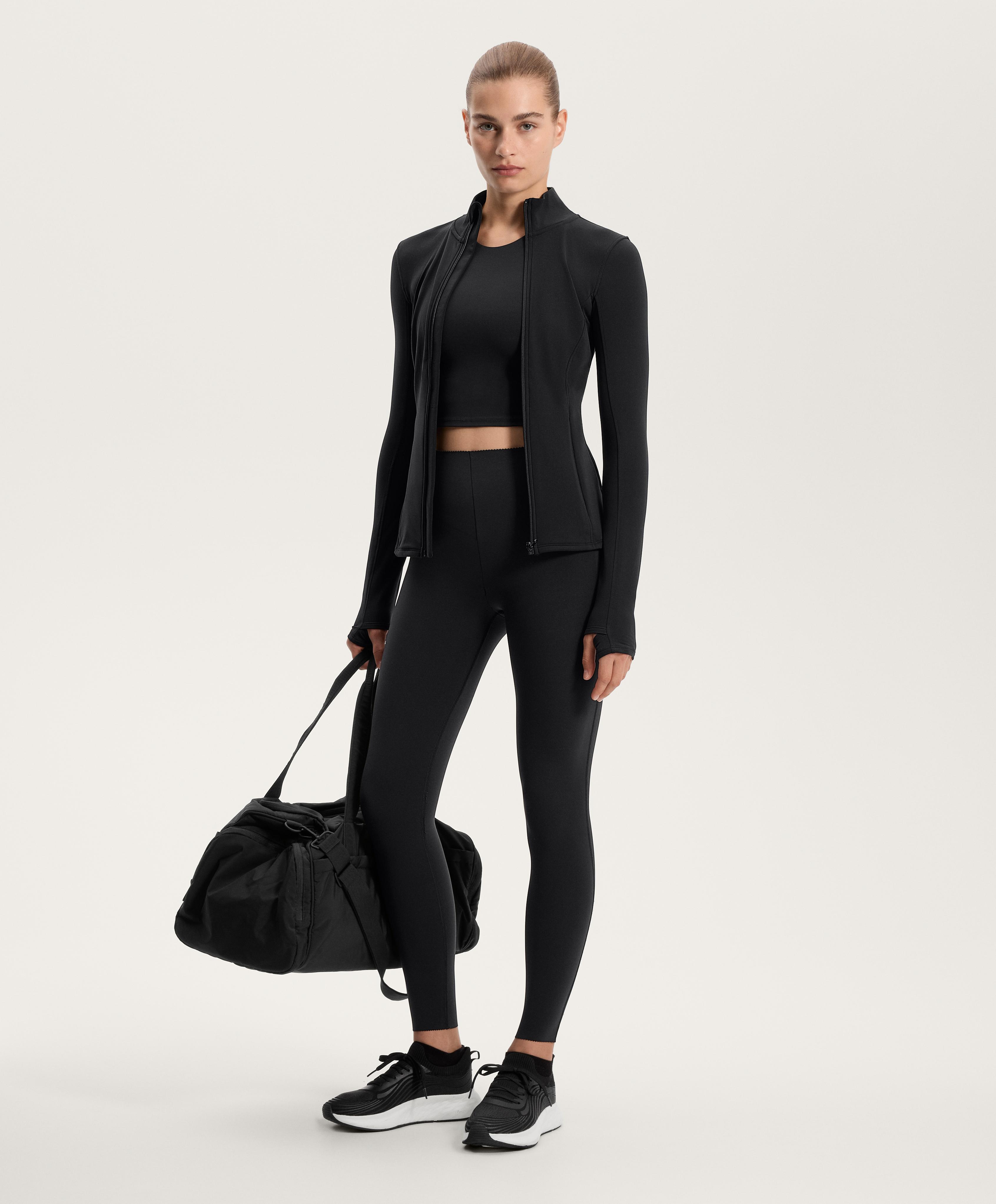 Compressive raise up ankle-length leggings