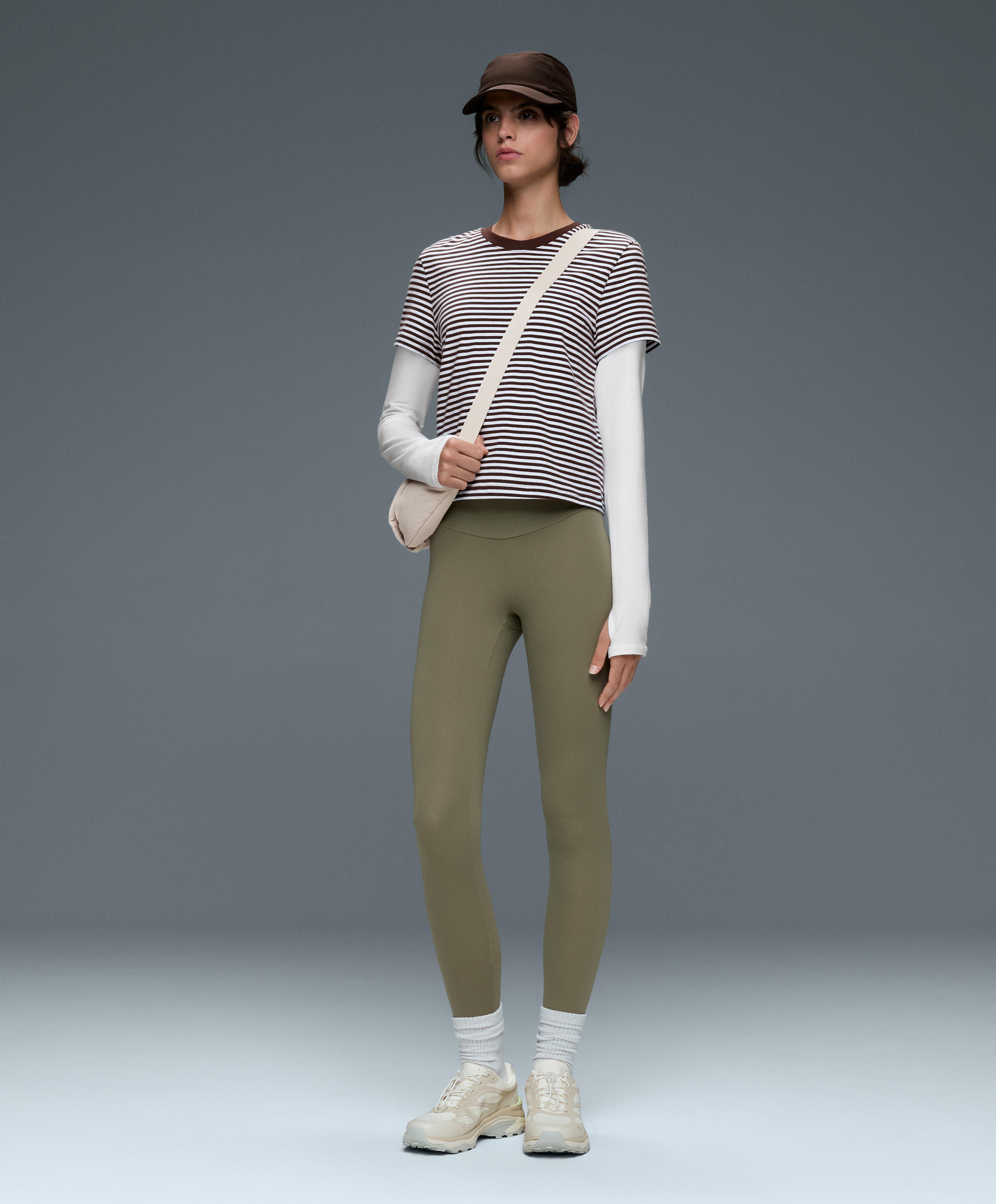 Comfortlux high-waisted ankle-length leggings — DARK KHAKI