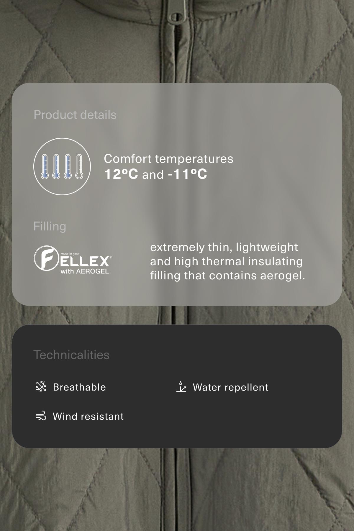 Water-repellent FELLEX® AEROGEL padded jacket — GREEN