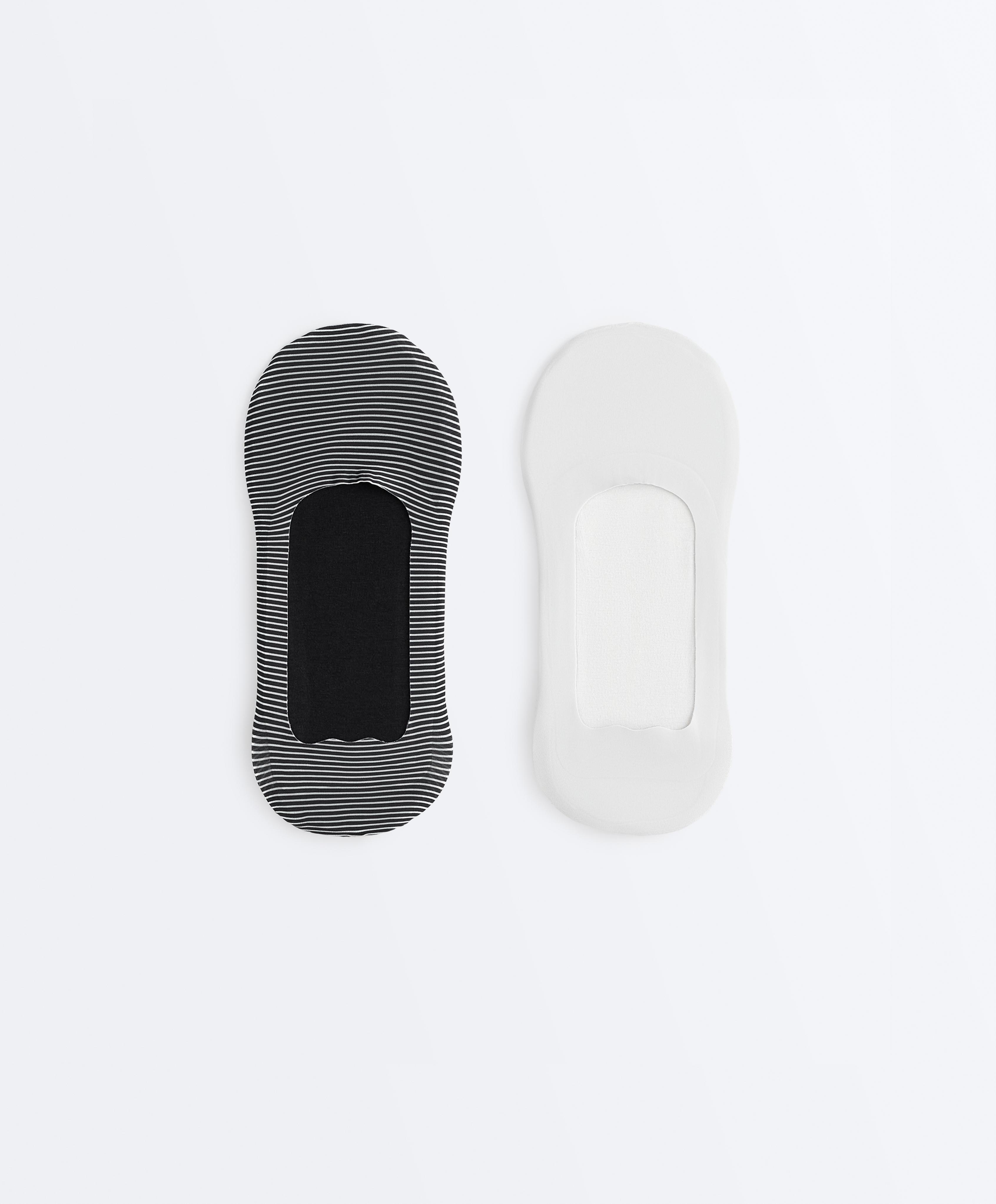 2-pack medium-cut invisible microfibre socks — DARK GREY