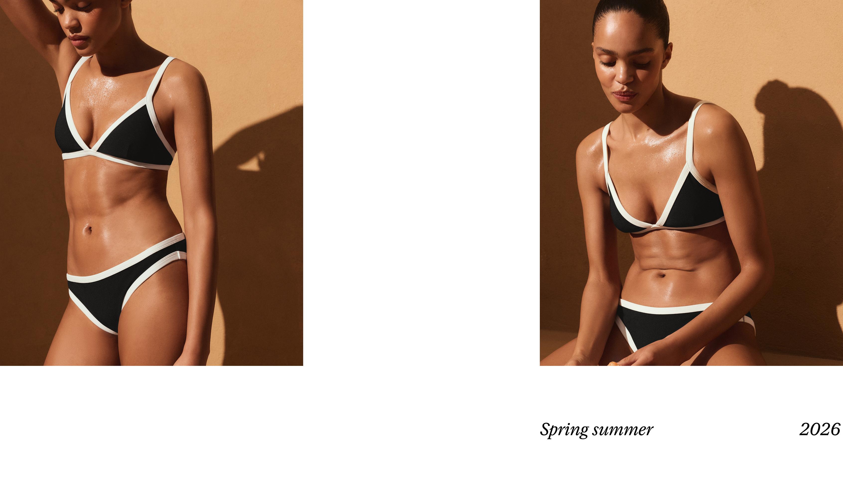 Contrast trim classic bikini briefs — BLACK