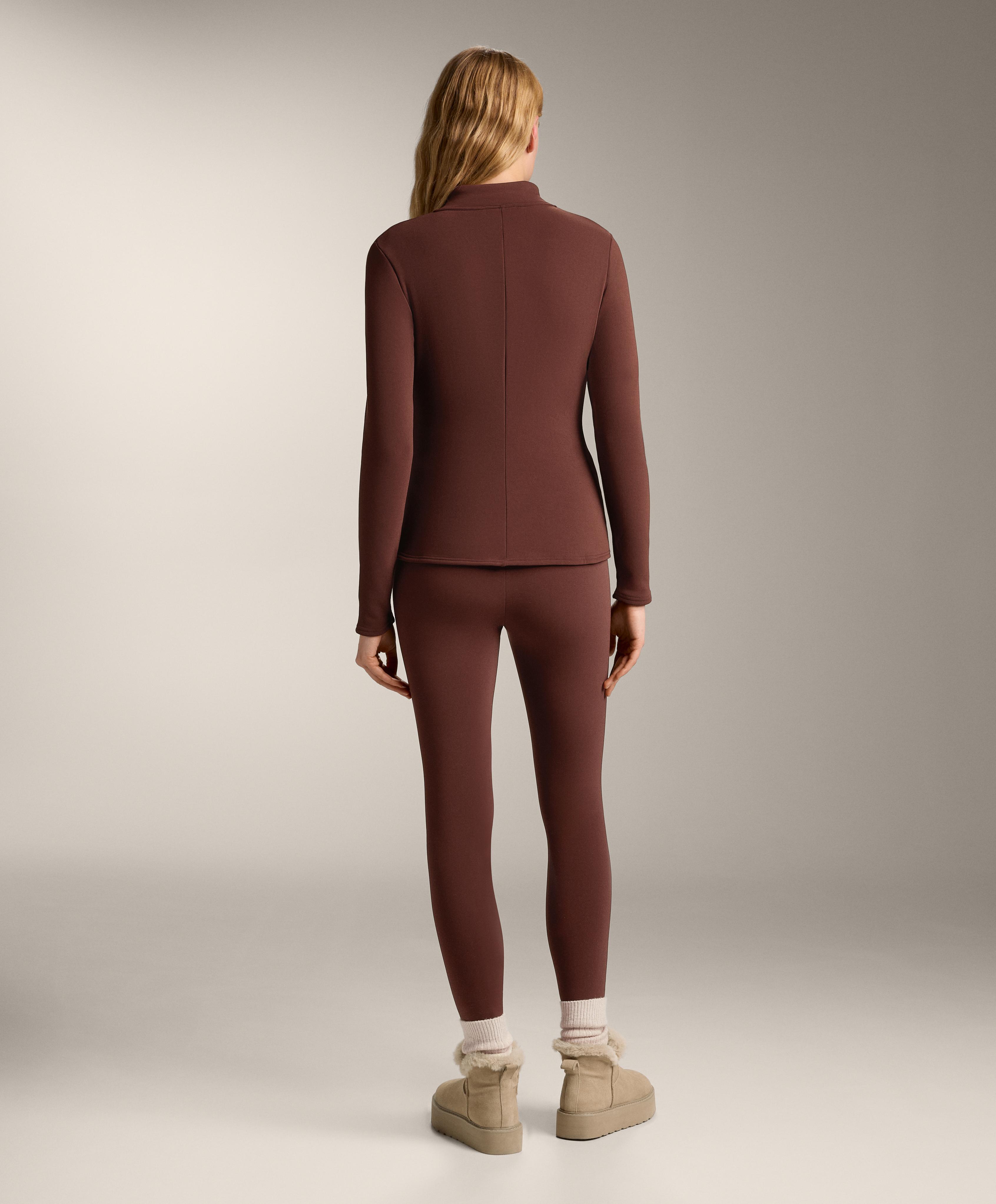 Super-extra-warm seamless 70cm high-rise ankle-length leggings — BURGUNDY