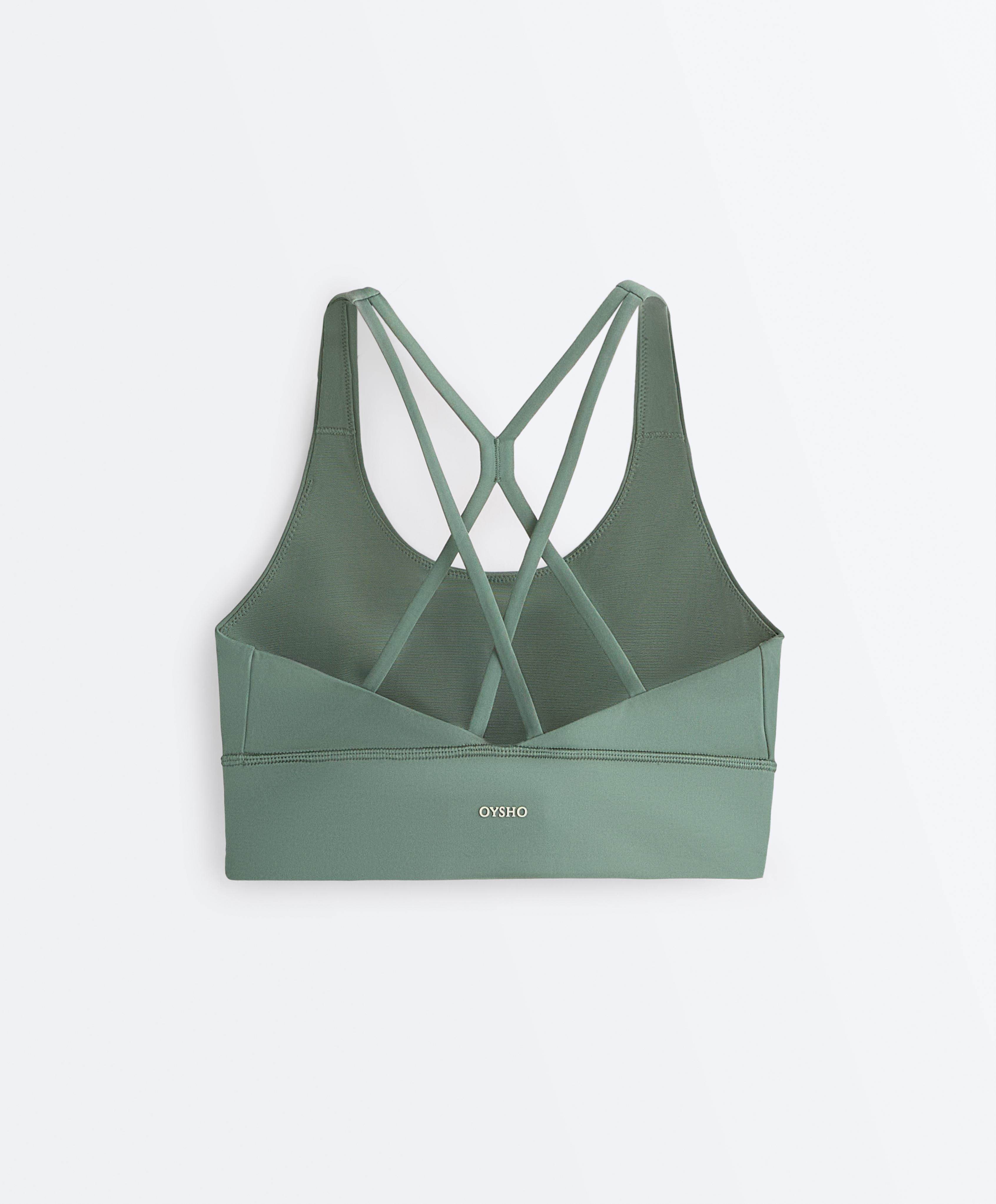Medium-support Comfortlux sports bra with cups — DARK GREEN (alternate view)