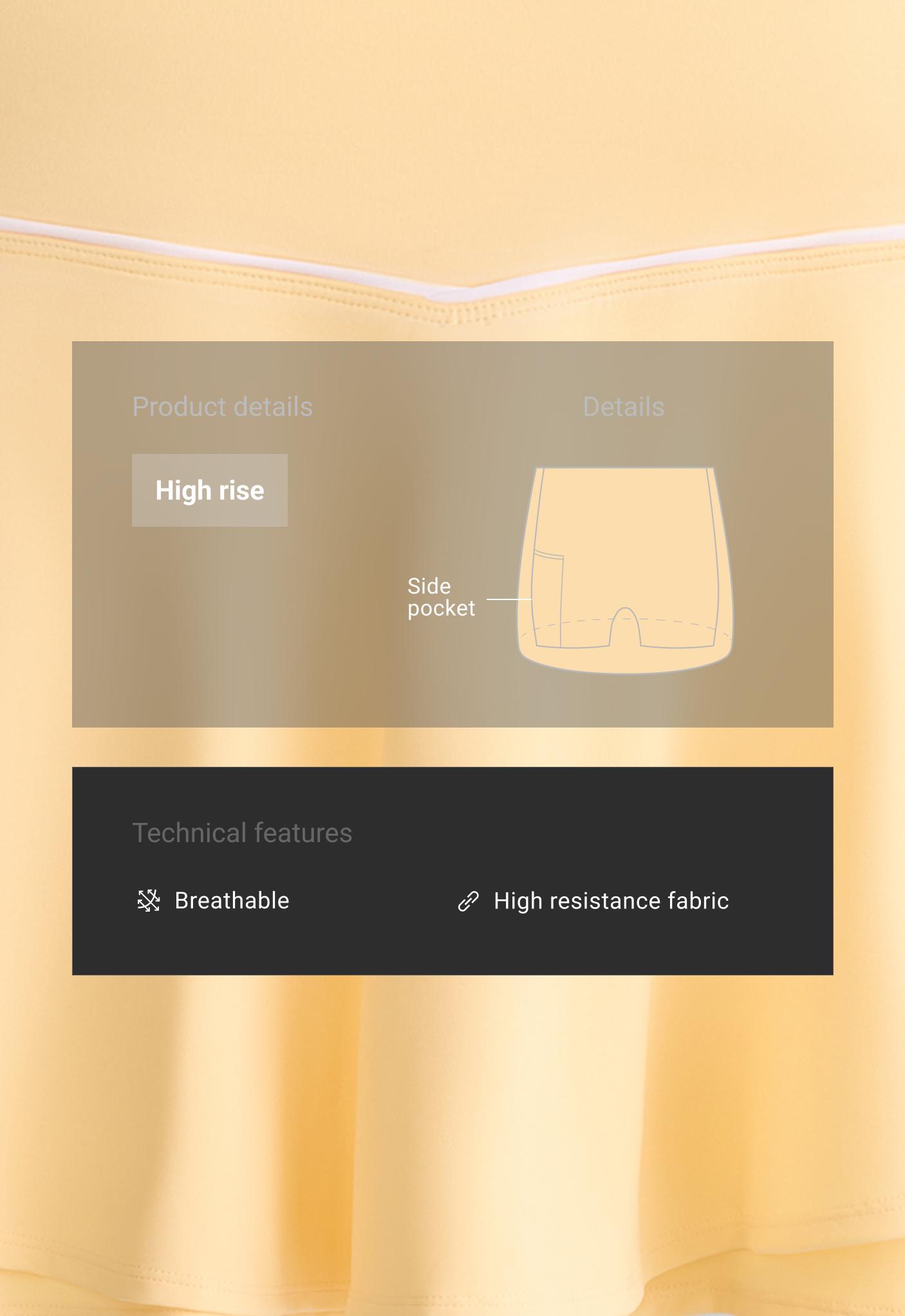 Double layer high rise short skirt — PALE YELLOW