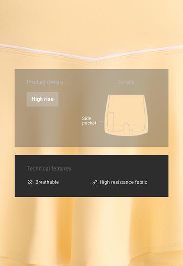 Double layer high rise short skirt — PALE YELLOW 2