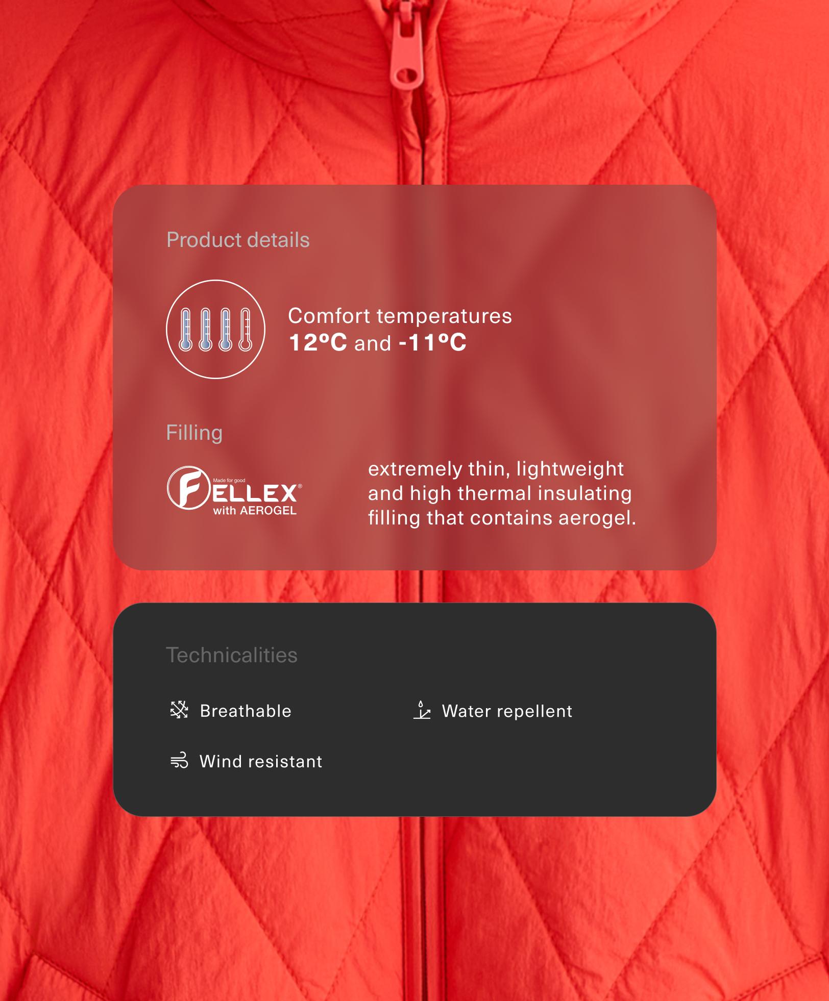 Waterafstotend gewatteerd jasje FELLEX® met AEROGEL