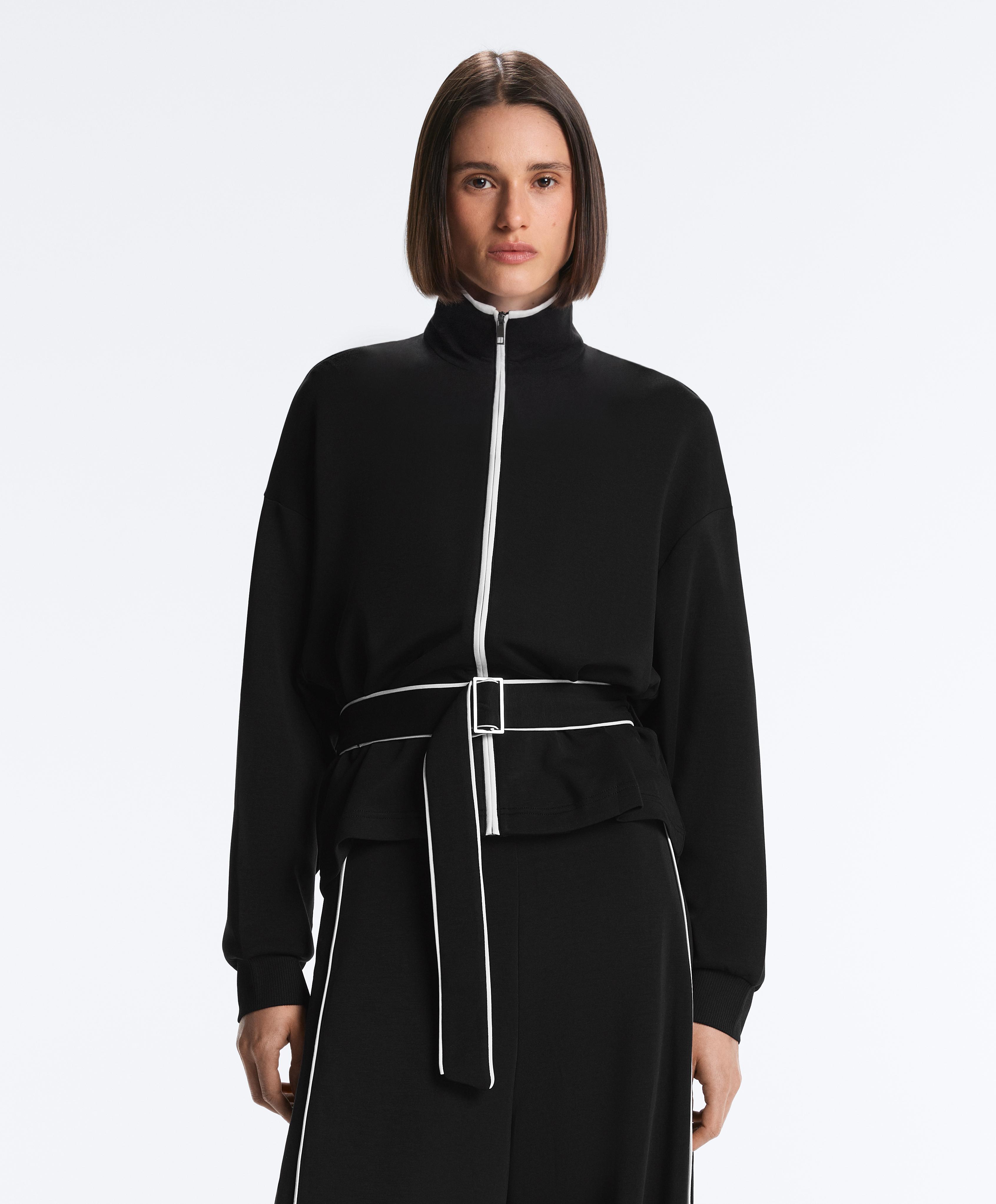 Veste piping à contraste avec modal toucher doux