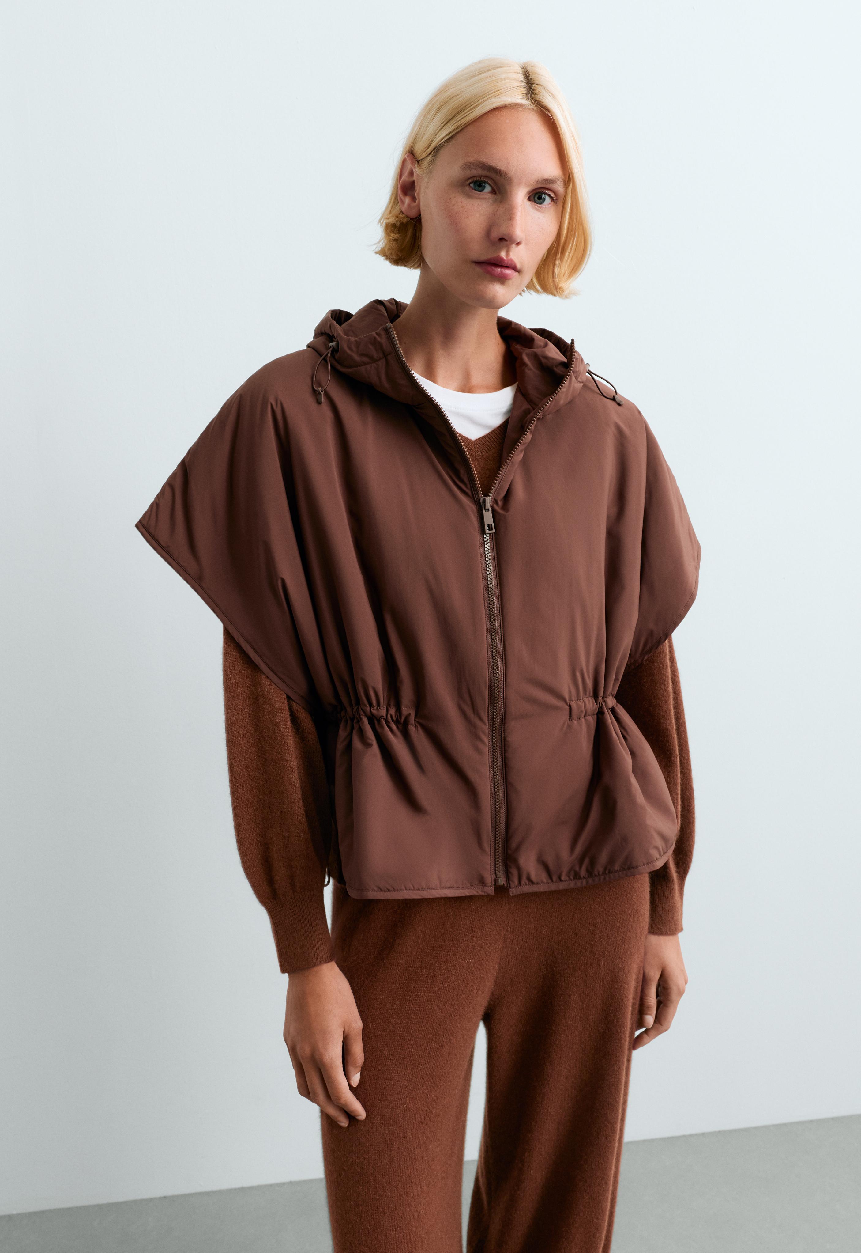 Cape-style padded gilet