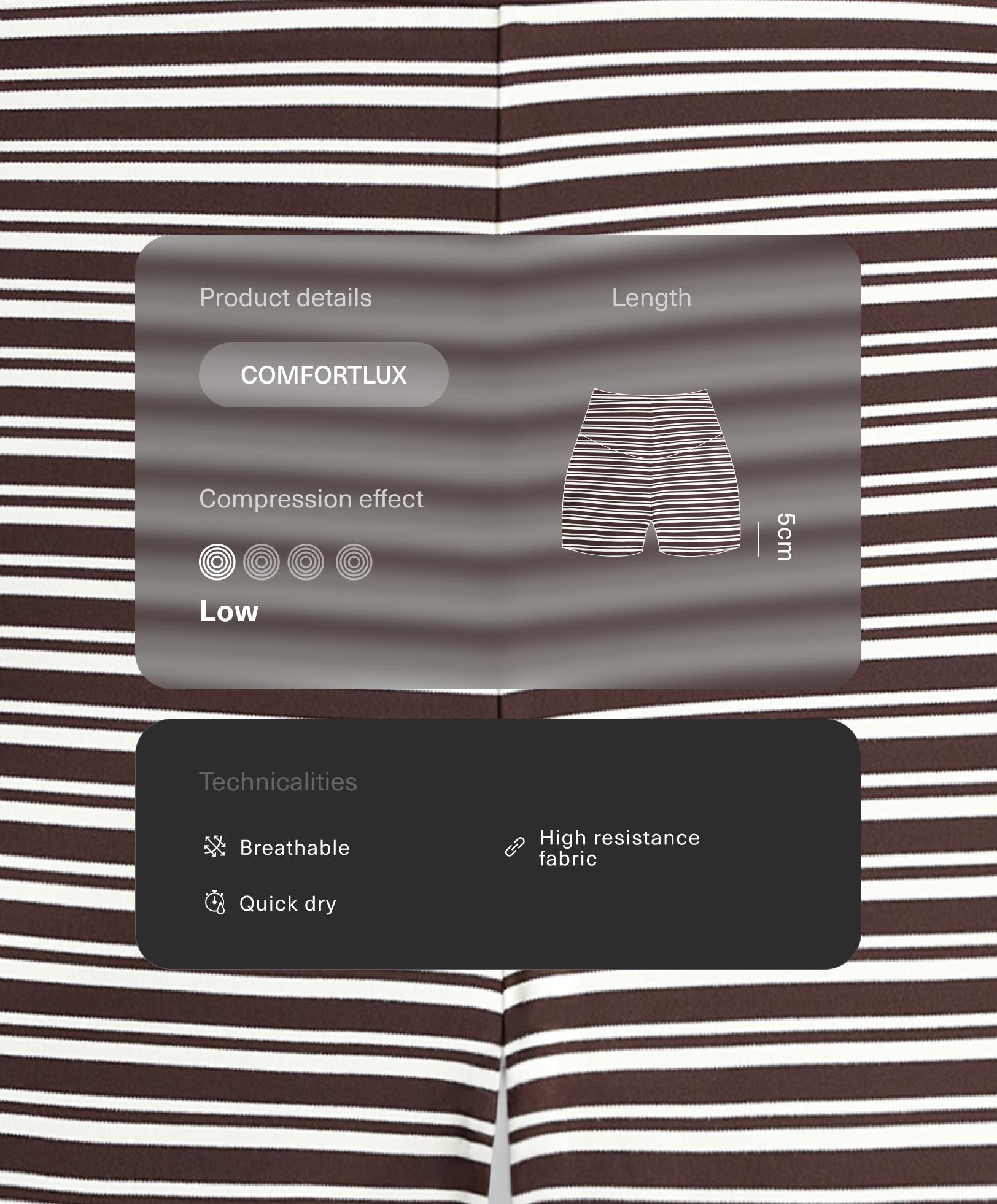 Hot pants high rise Comfortlux 5 cm csíkos Hot pants high rise Comfortlux 5 cm csíkos