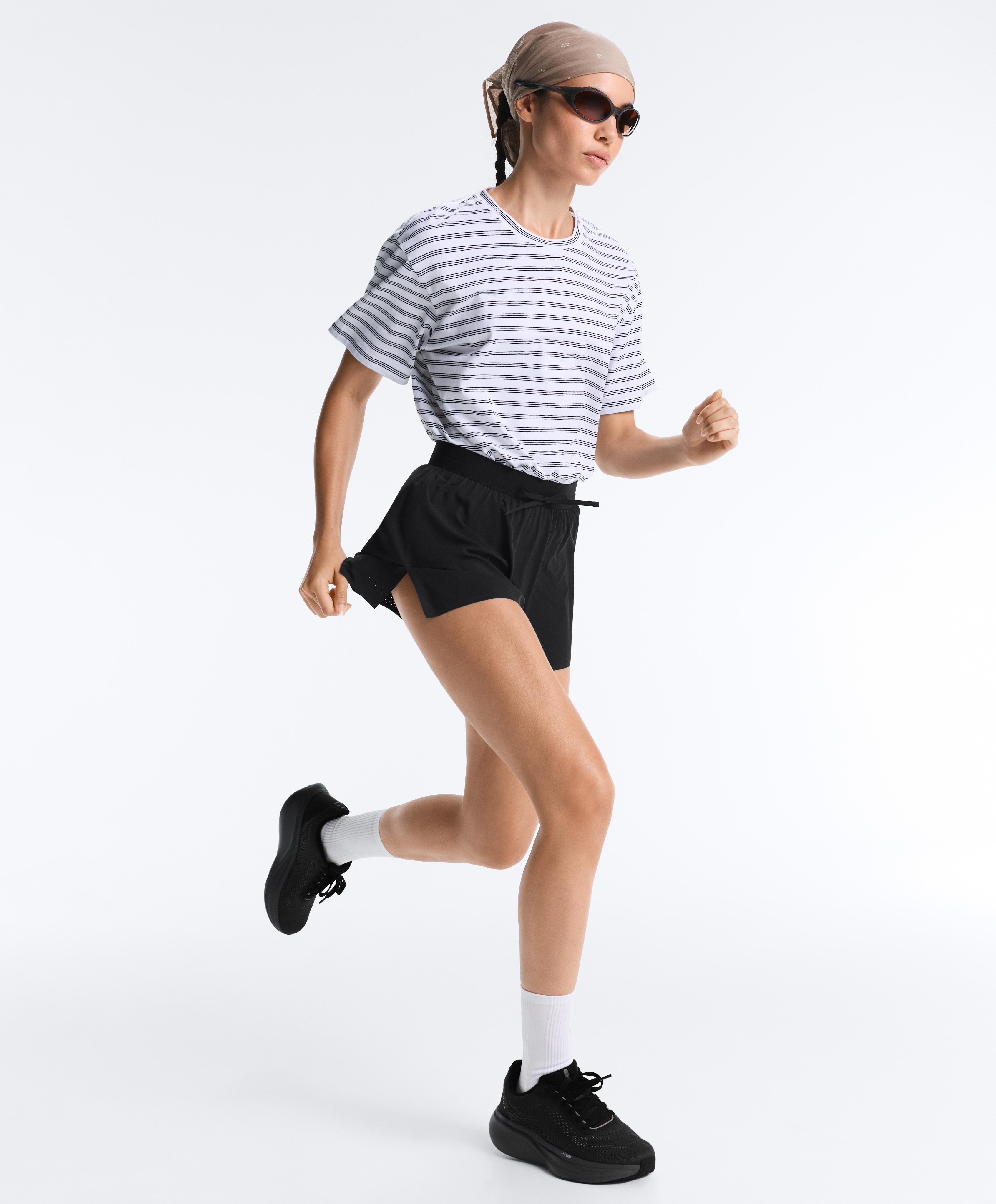 7cm high-rise technical shorts — BLACK