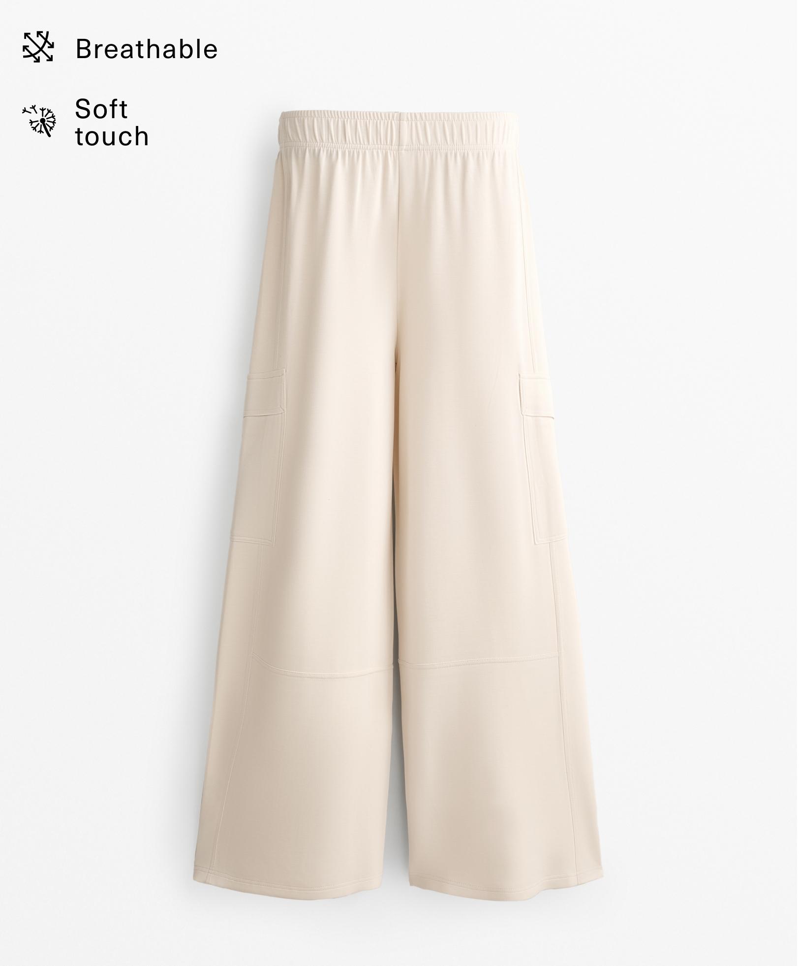 Cargo trousers with soft-touch modal