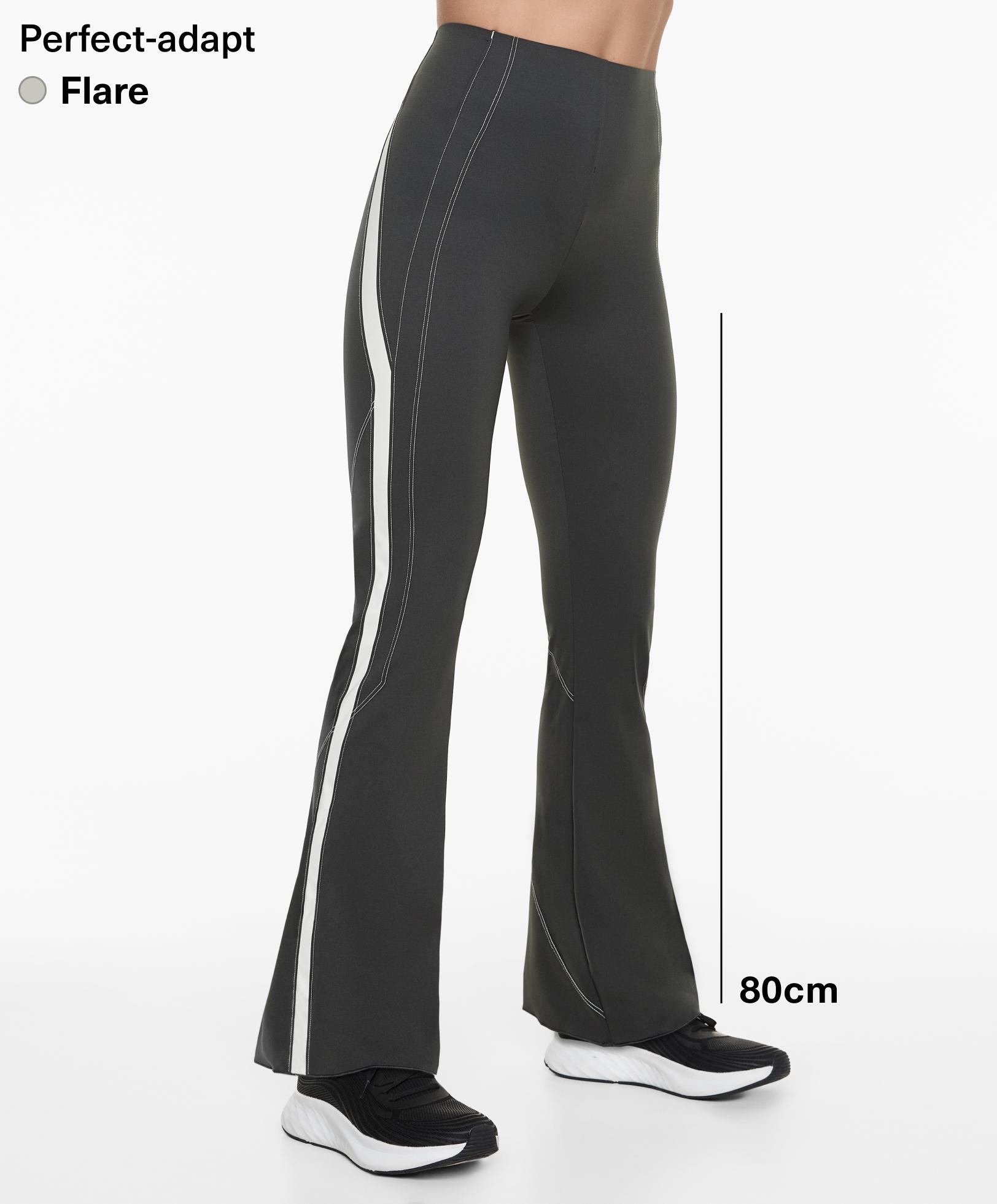 High rise flare trousers with seams