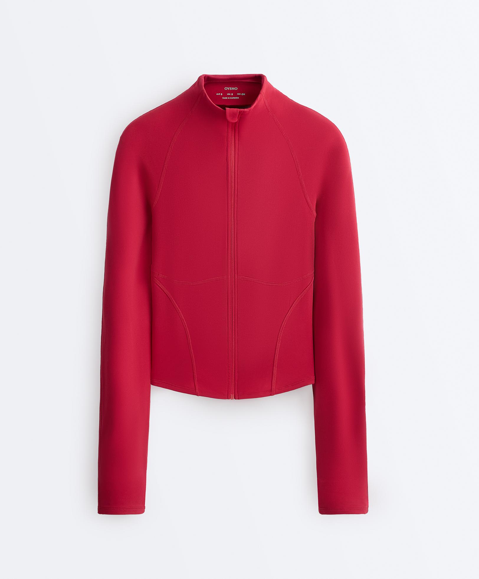 Light warm technical jacket with seams — RED