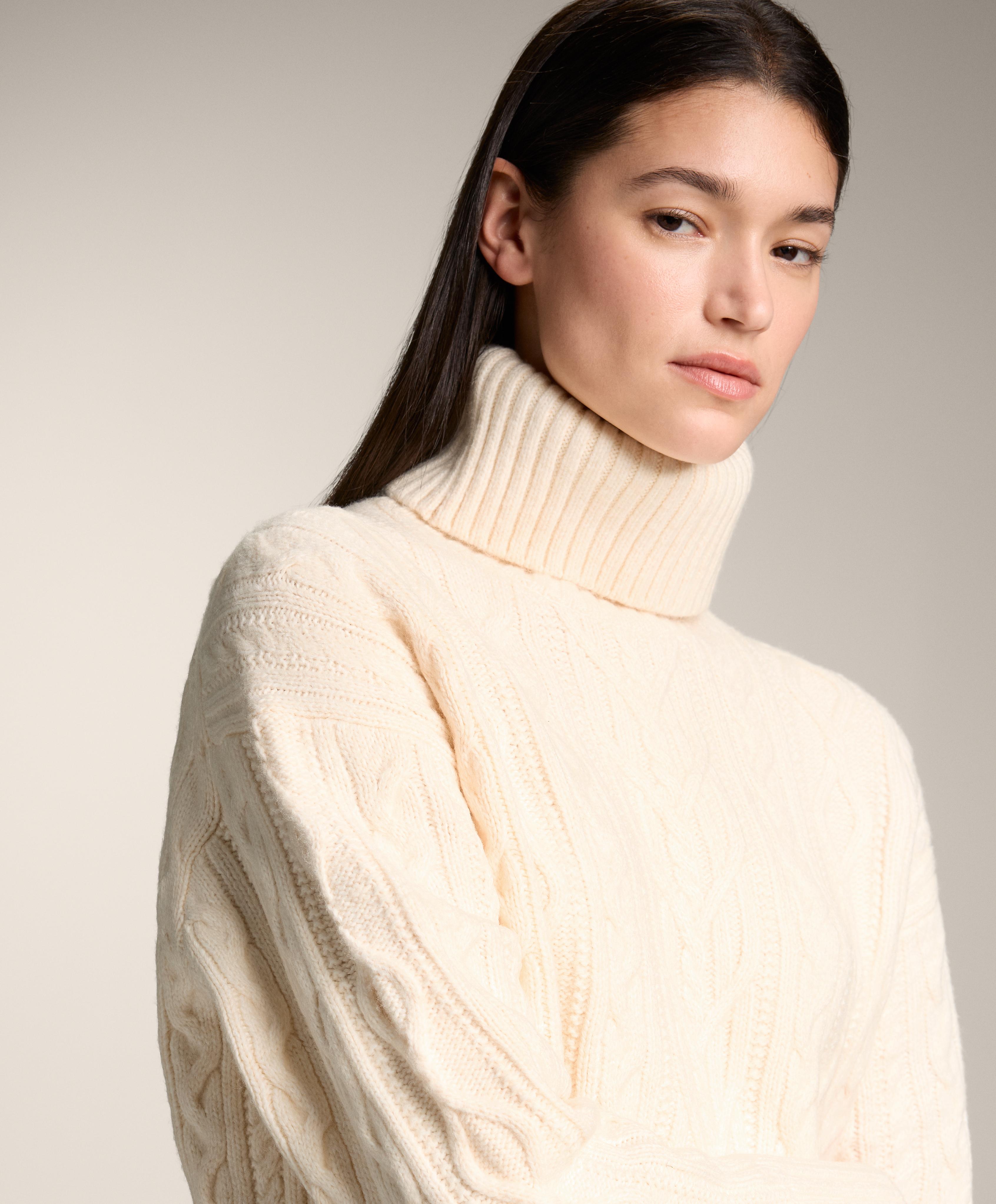 Suéter de punto cuello alto con cables - Rebajas Suéter de punto cuello alto con cables - Rebajas