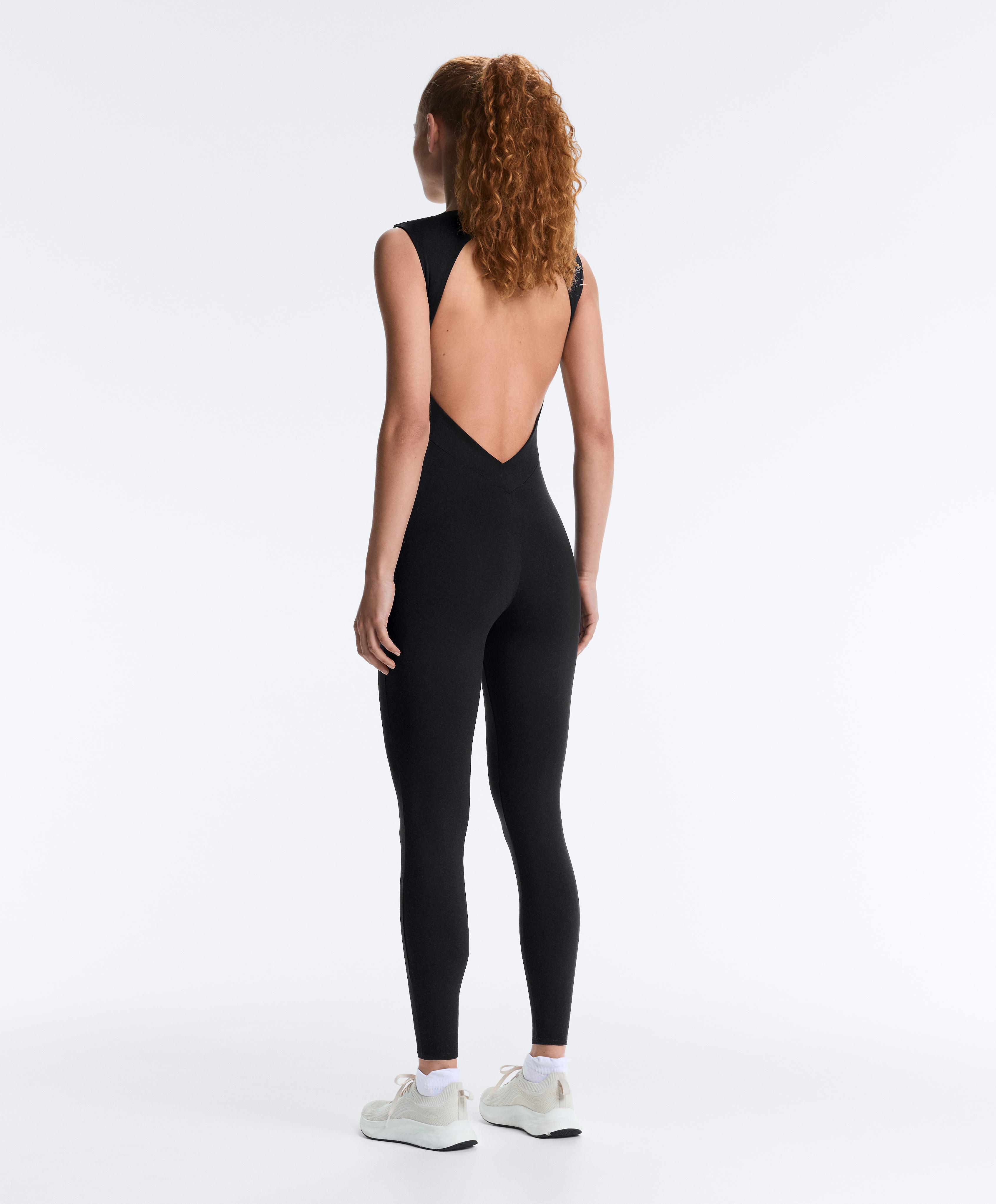 Comfortlux boat neck long jumpsuit — BLACK
