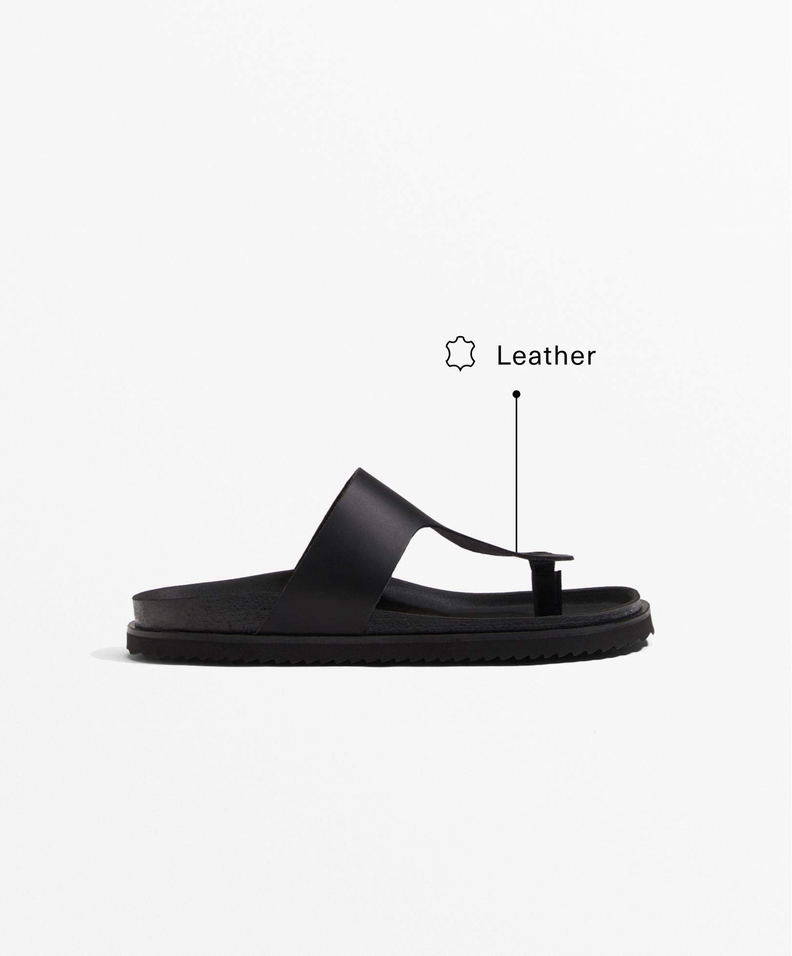 T-cut leather sandals - Sale