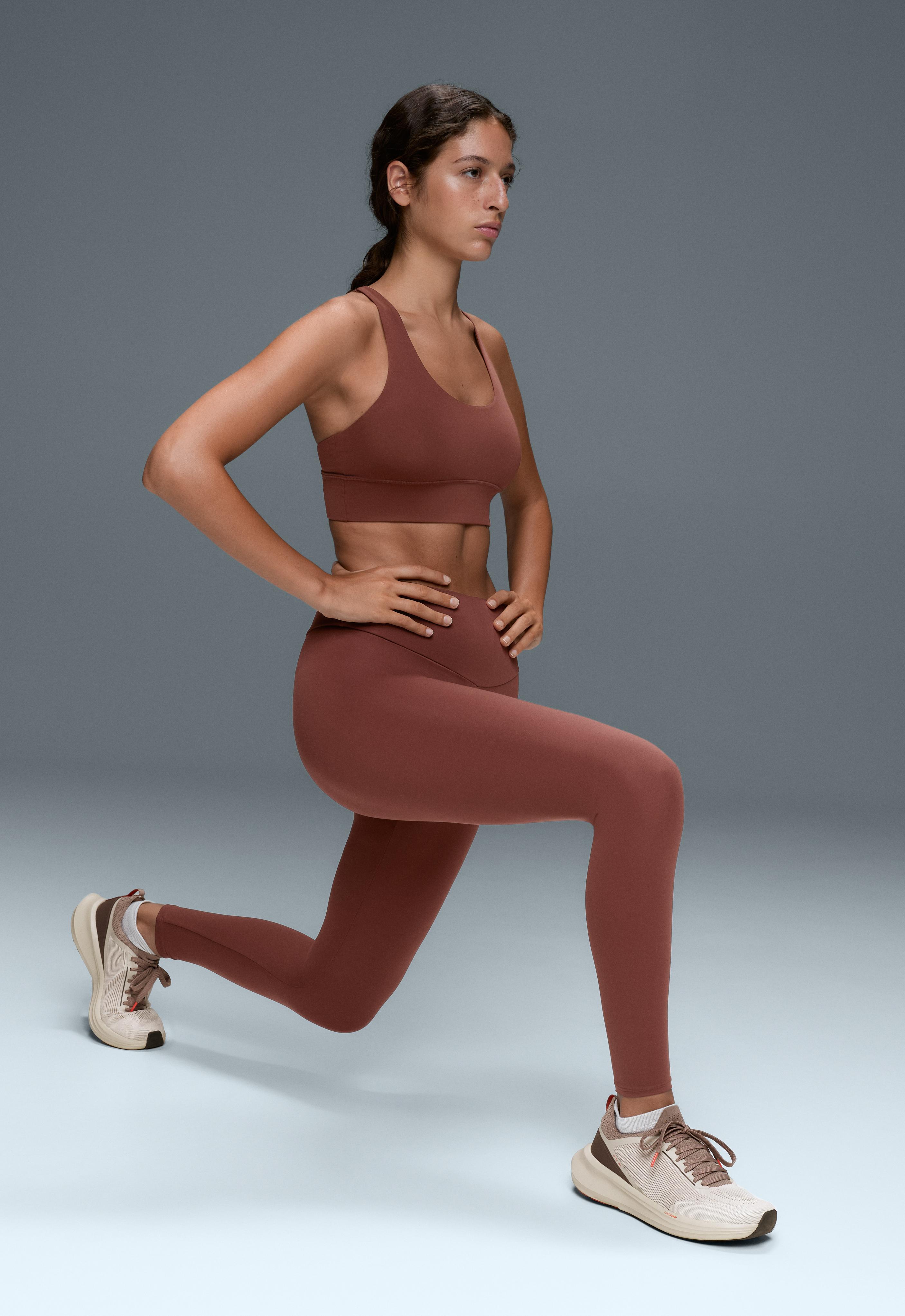 Comfortlux high-waisted ankle-length leggings — TERRACOTTA