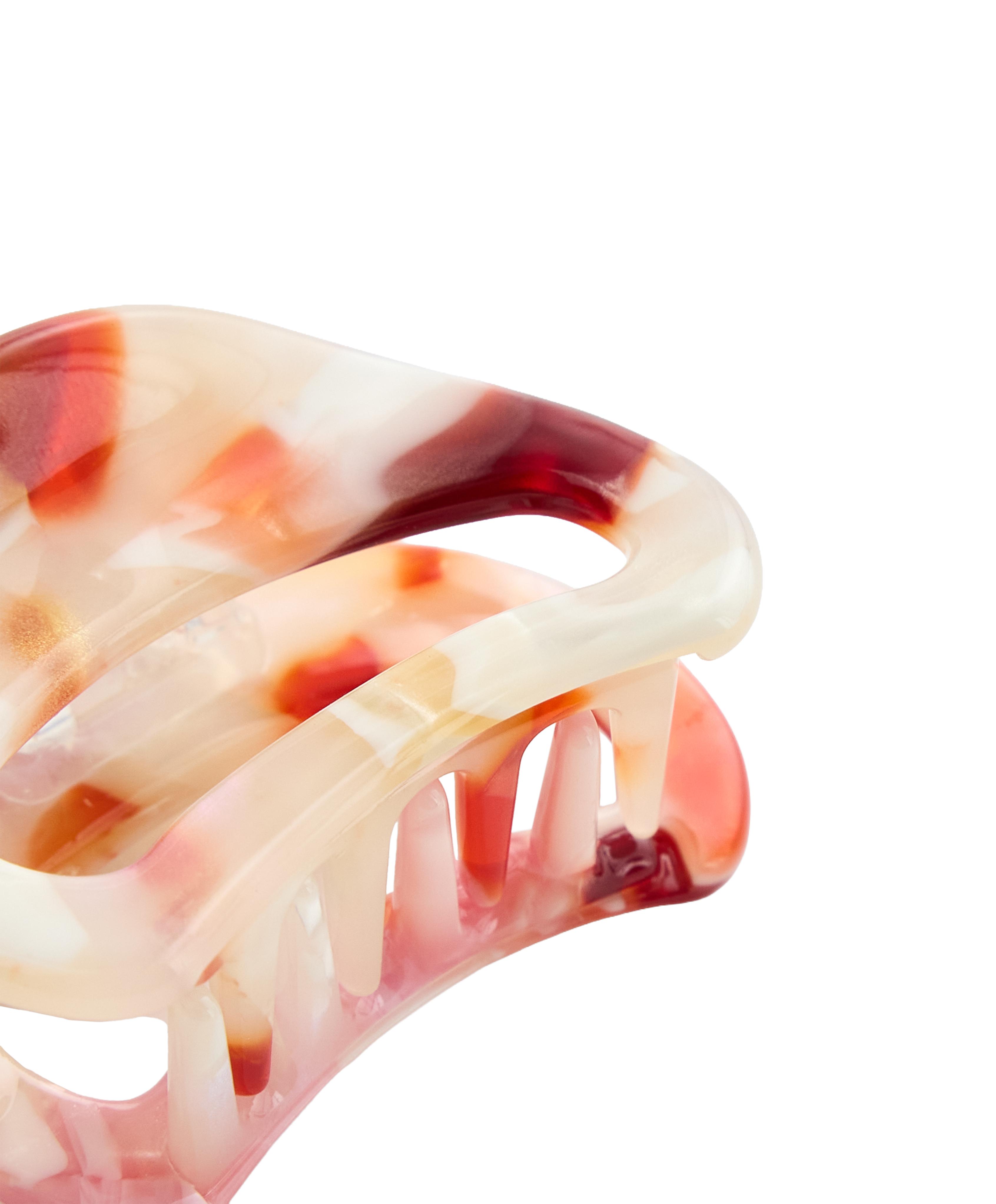 2 mini asymmetric hair clips — PALE RASPBERRY
