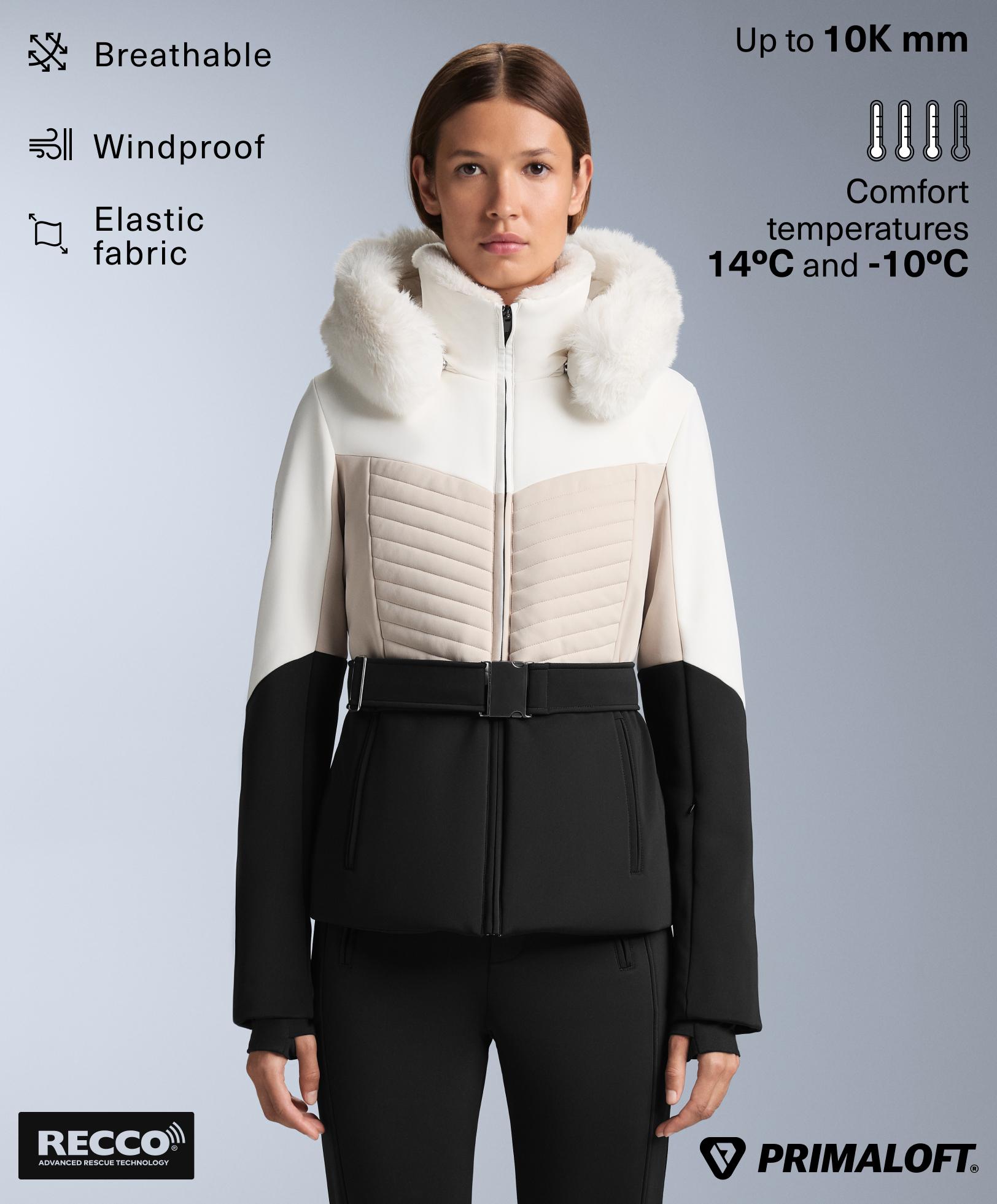 Ūdensizturīga, superpiegulīga, krāsu bloku stepēta jaka Primaloft® SKI - Izpārdošana