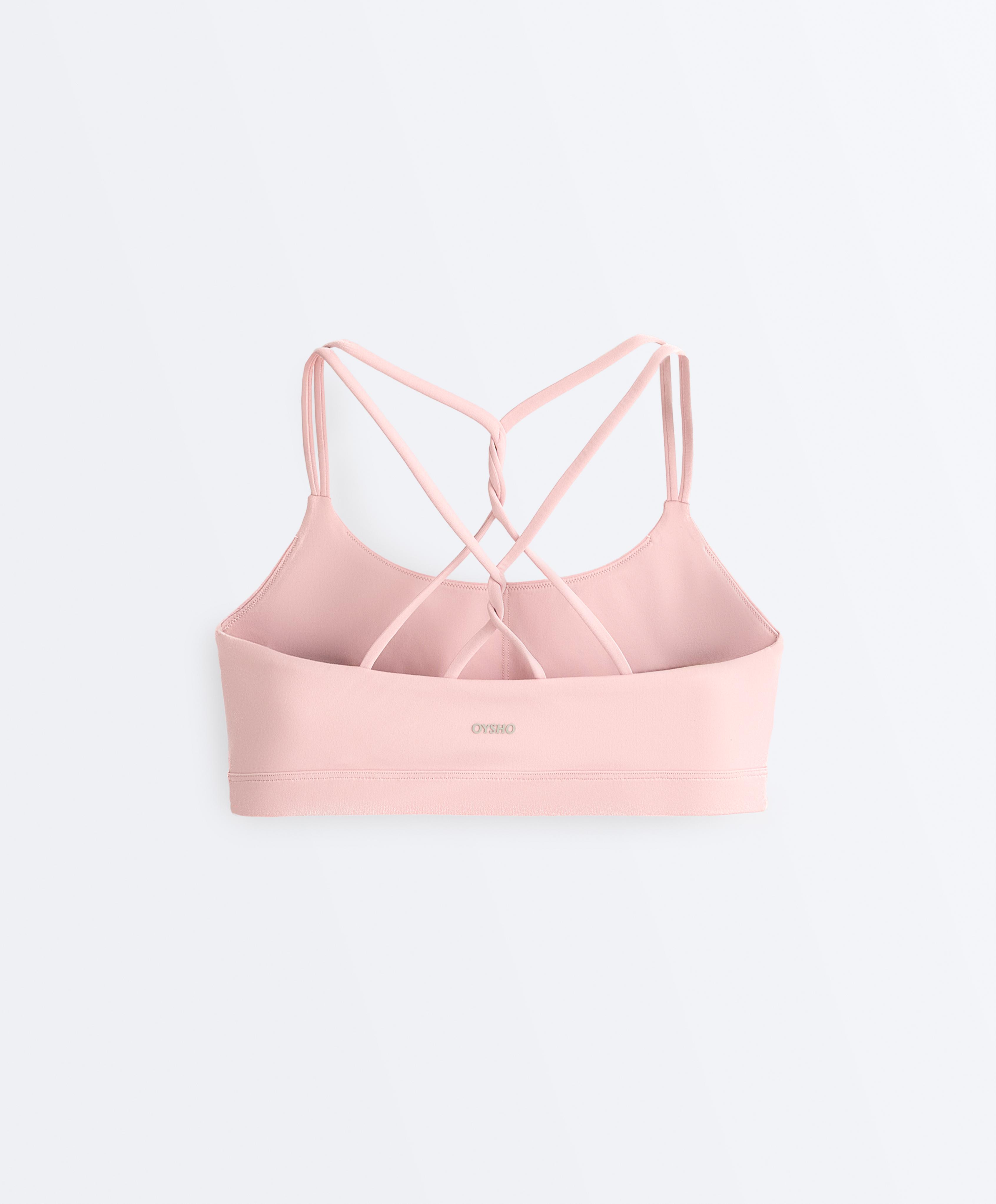 Comfortlux low-support crossover strap sports bra — VINTAGE PINK