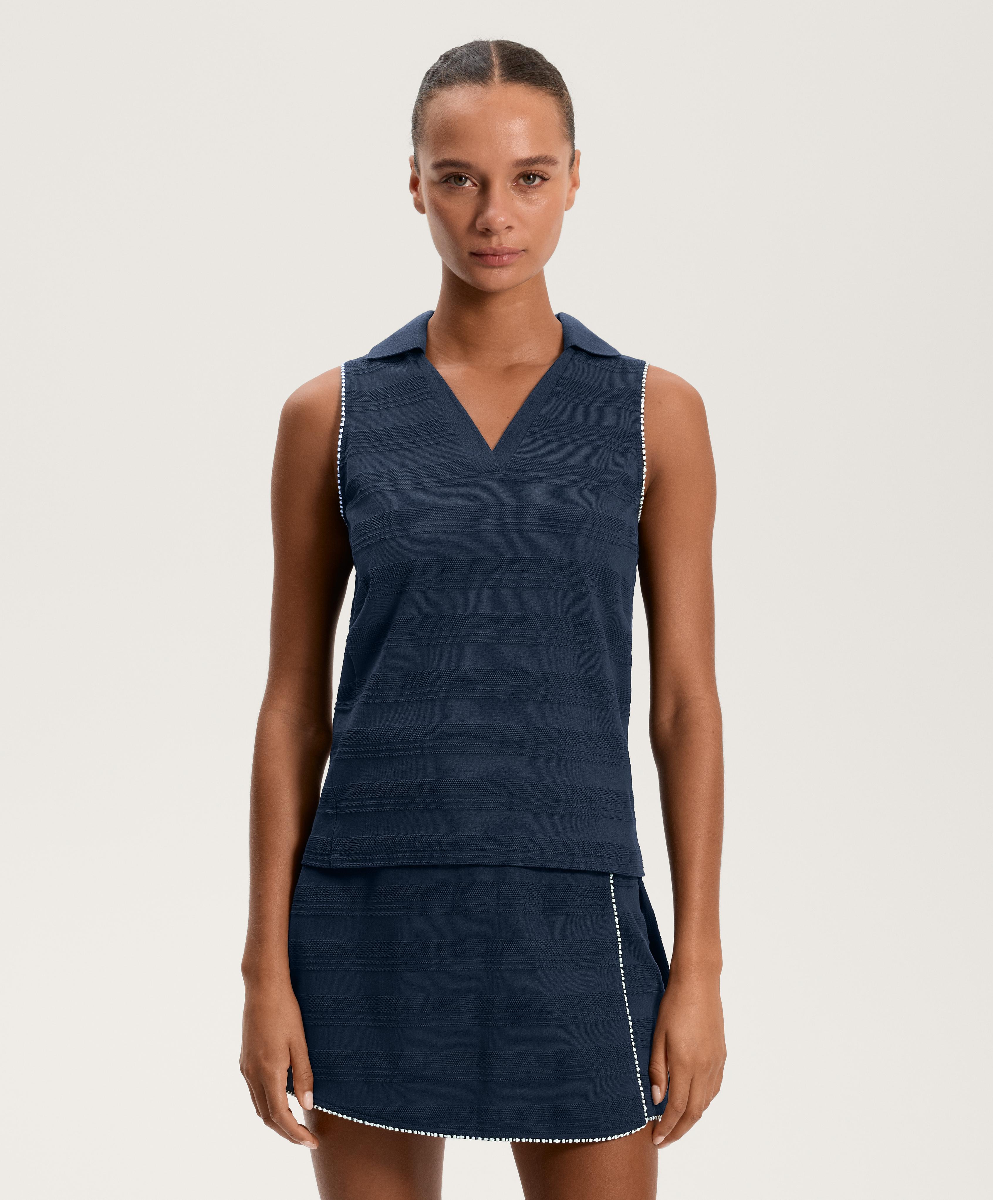 Polo jacquard bez rukávov zo 100 % bavlny Polo jacquard bez rukávov zo 100 % bavlny