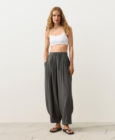 100% cotton gauze balloon trousers — ASPHALT 2