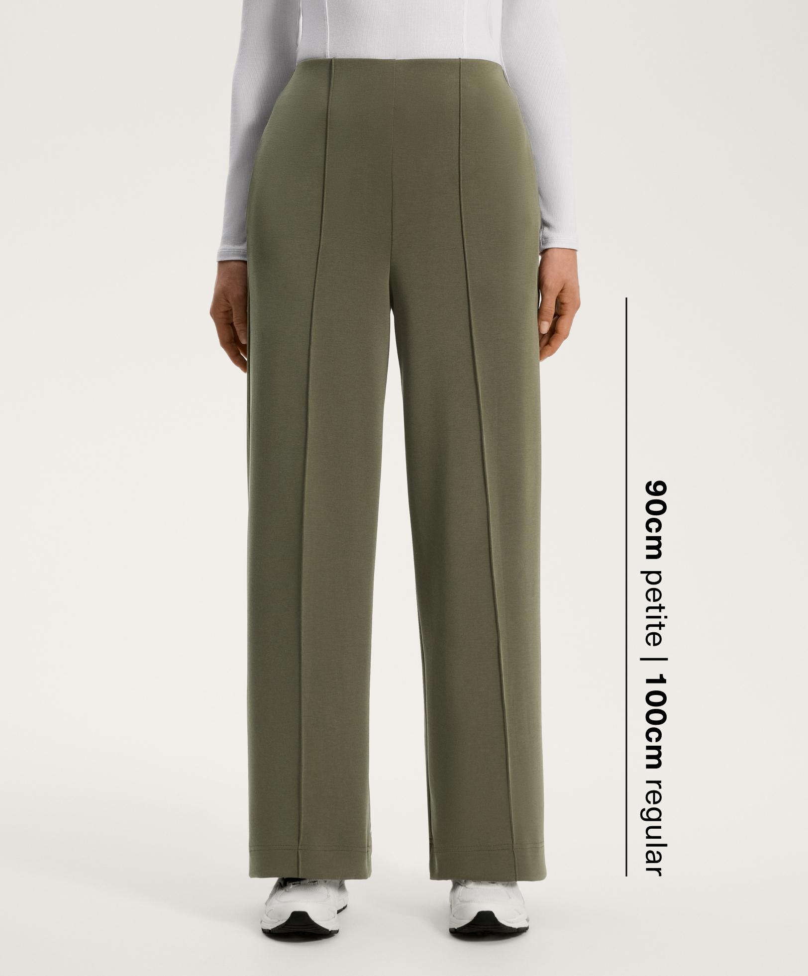 Straight-leg trousers with soft-touch modal and crease