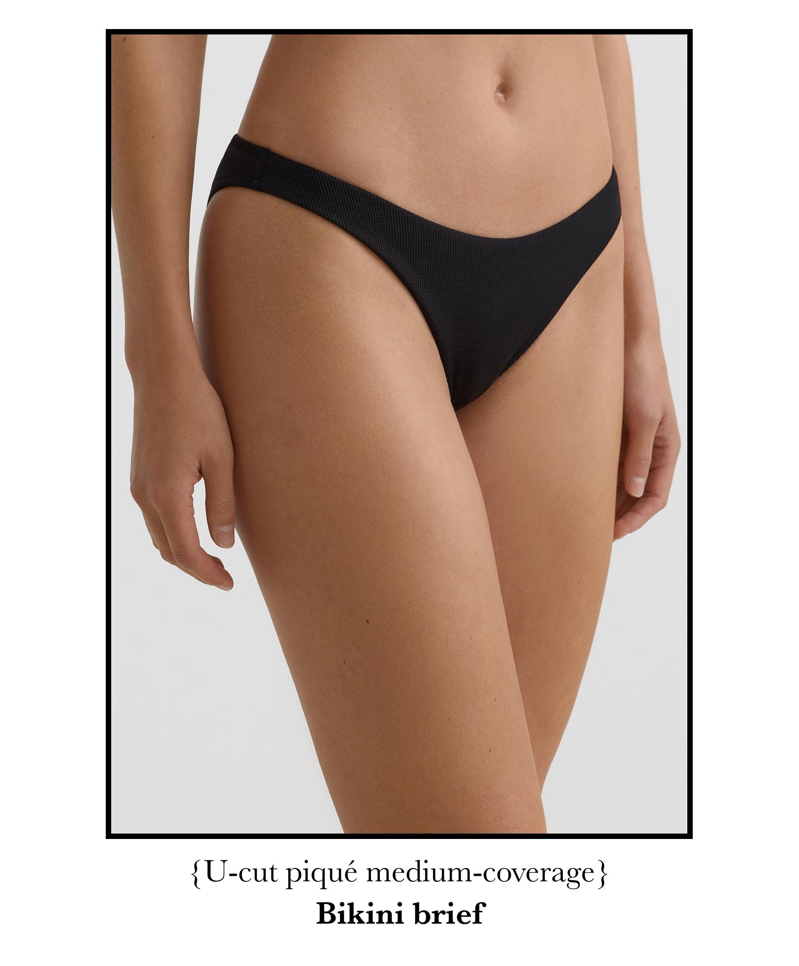 Бикини с нормална талия от пике с U-образна кройка