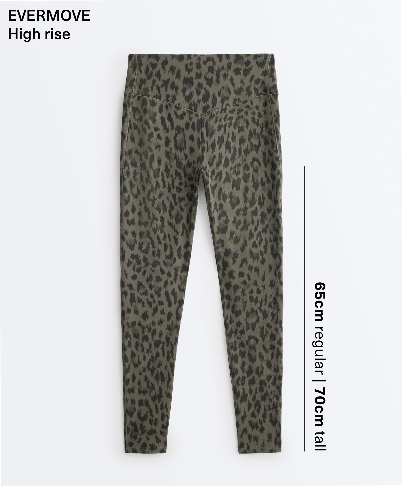 high rise Evermove 豹纹及踝紧身裤