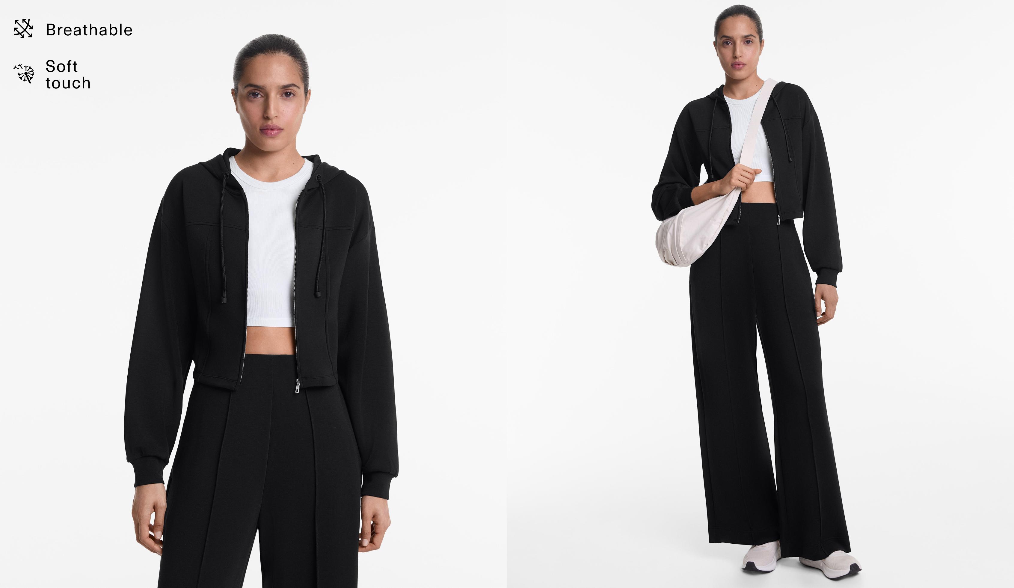 Veste crop avec modal au toucher doux