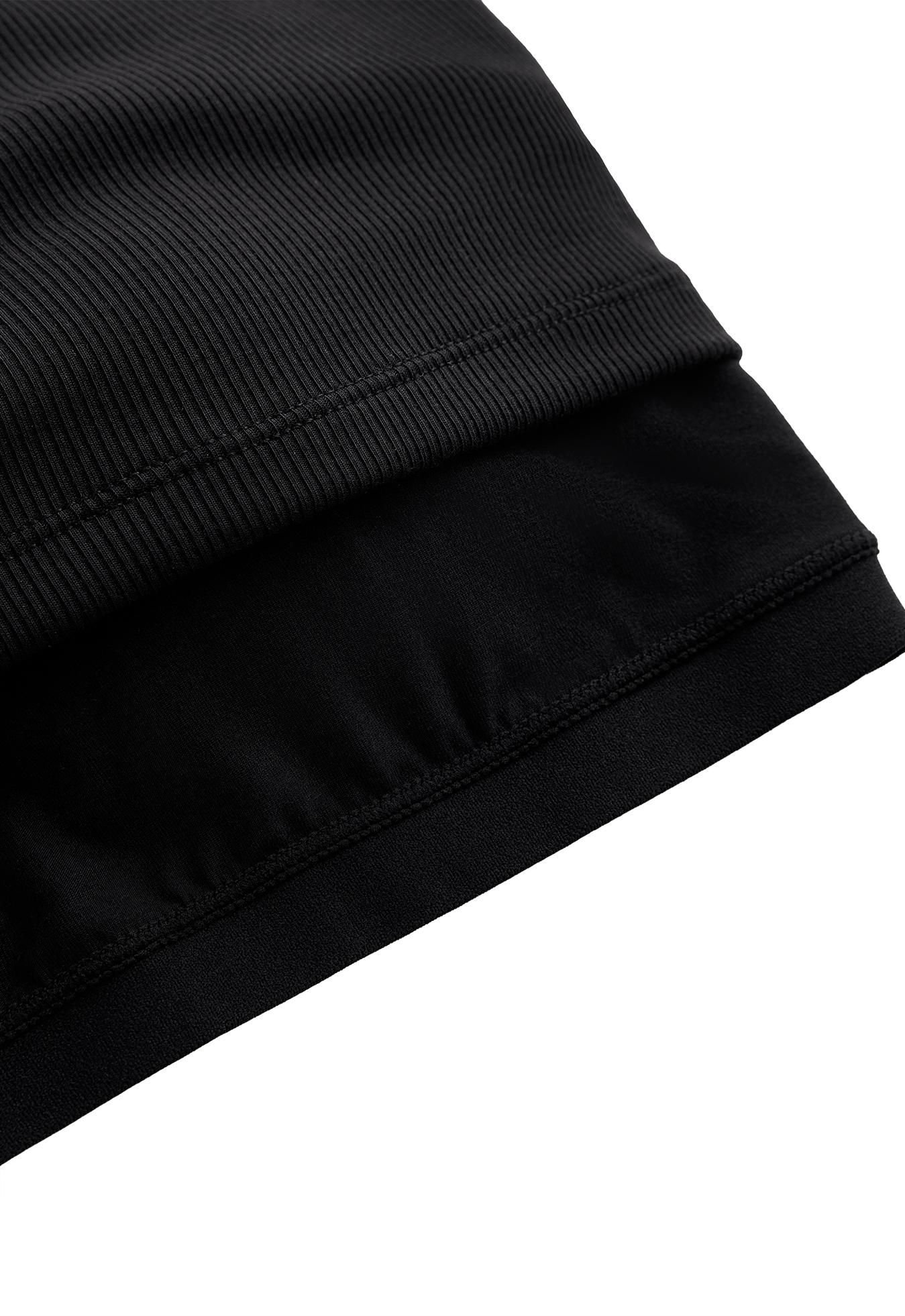 Rib modal blend long tank top — BLACK