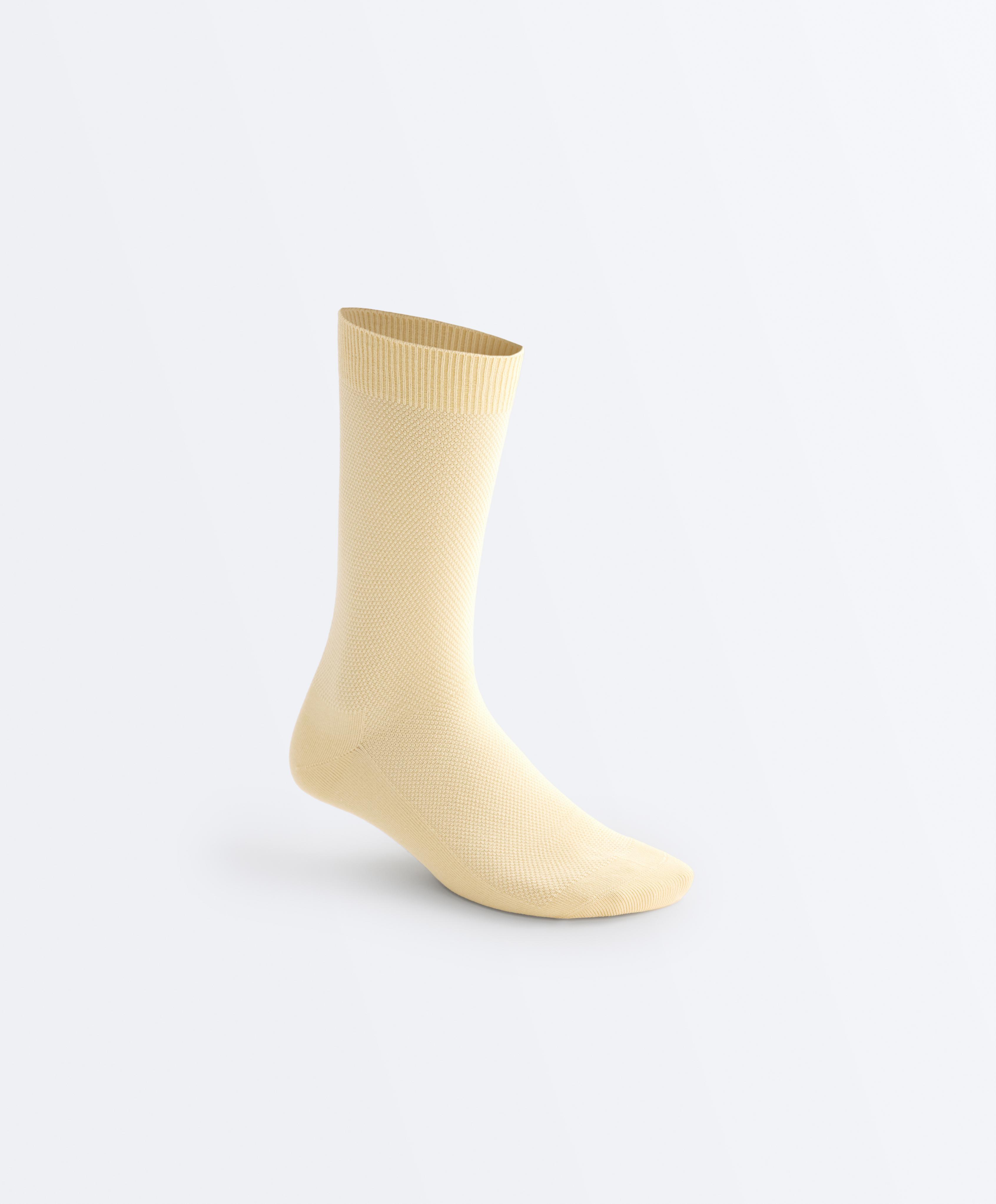 3 pairs of cotton blend classic pique socks — YELLOW