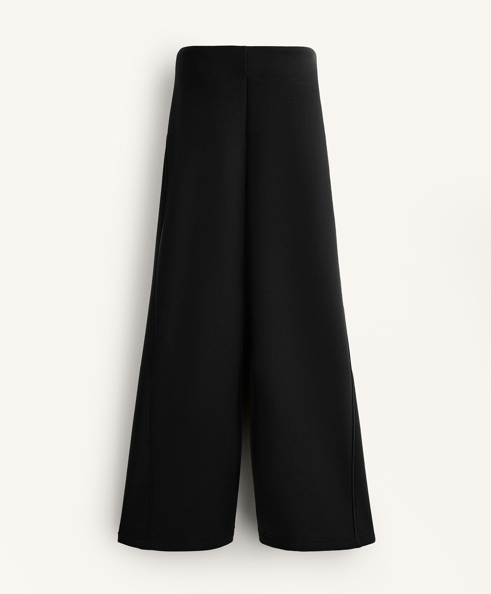 Super high-rise flare trousers with brushed modal — BLACK