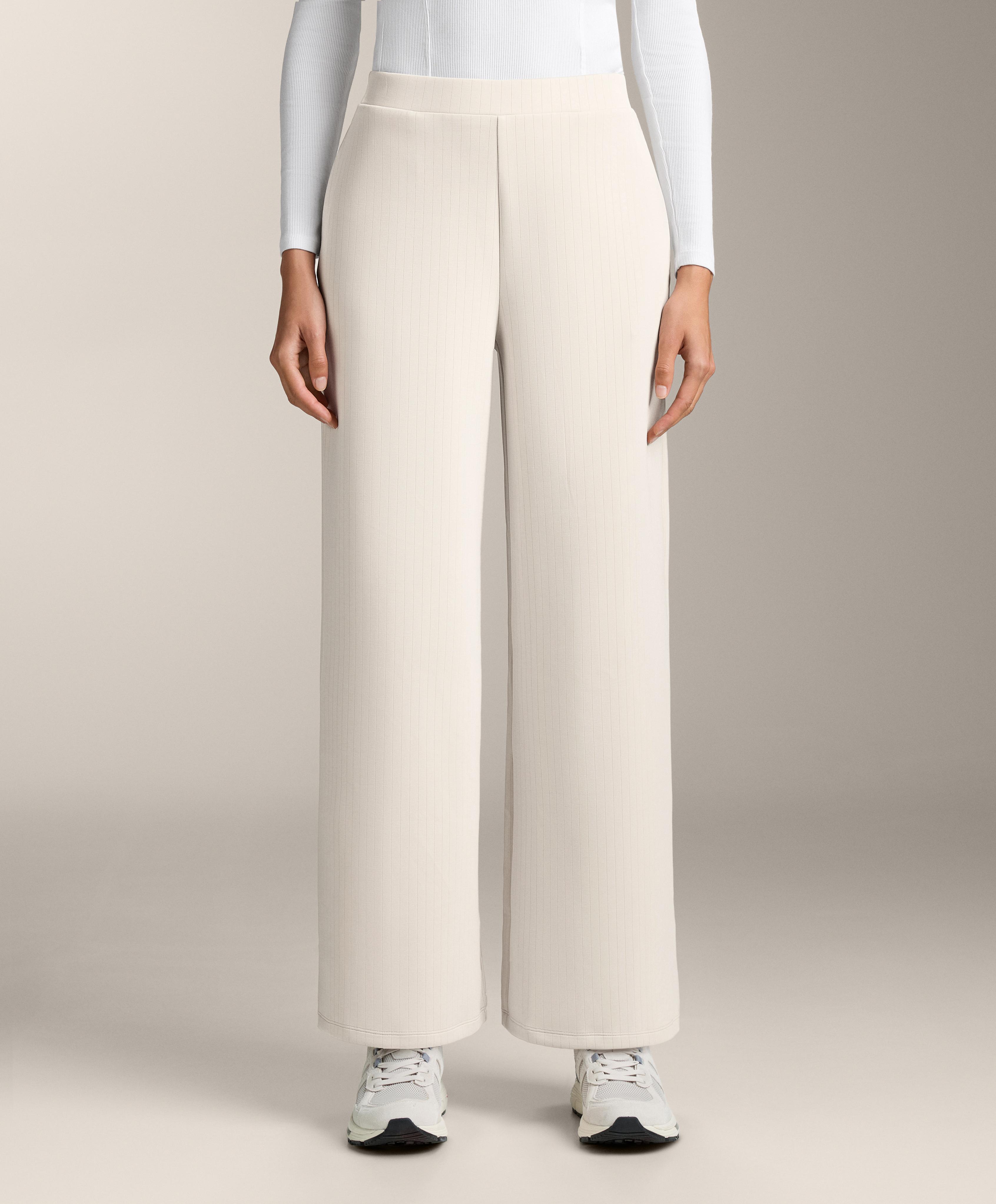 Pantalon droit à rayures en modal au toucher doux