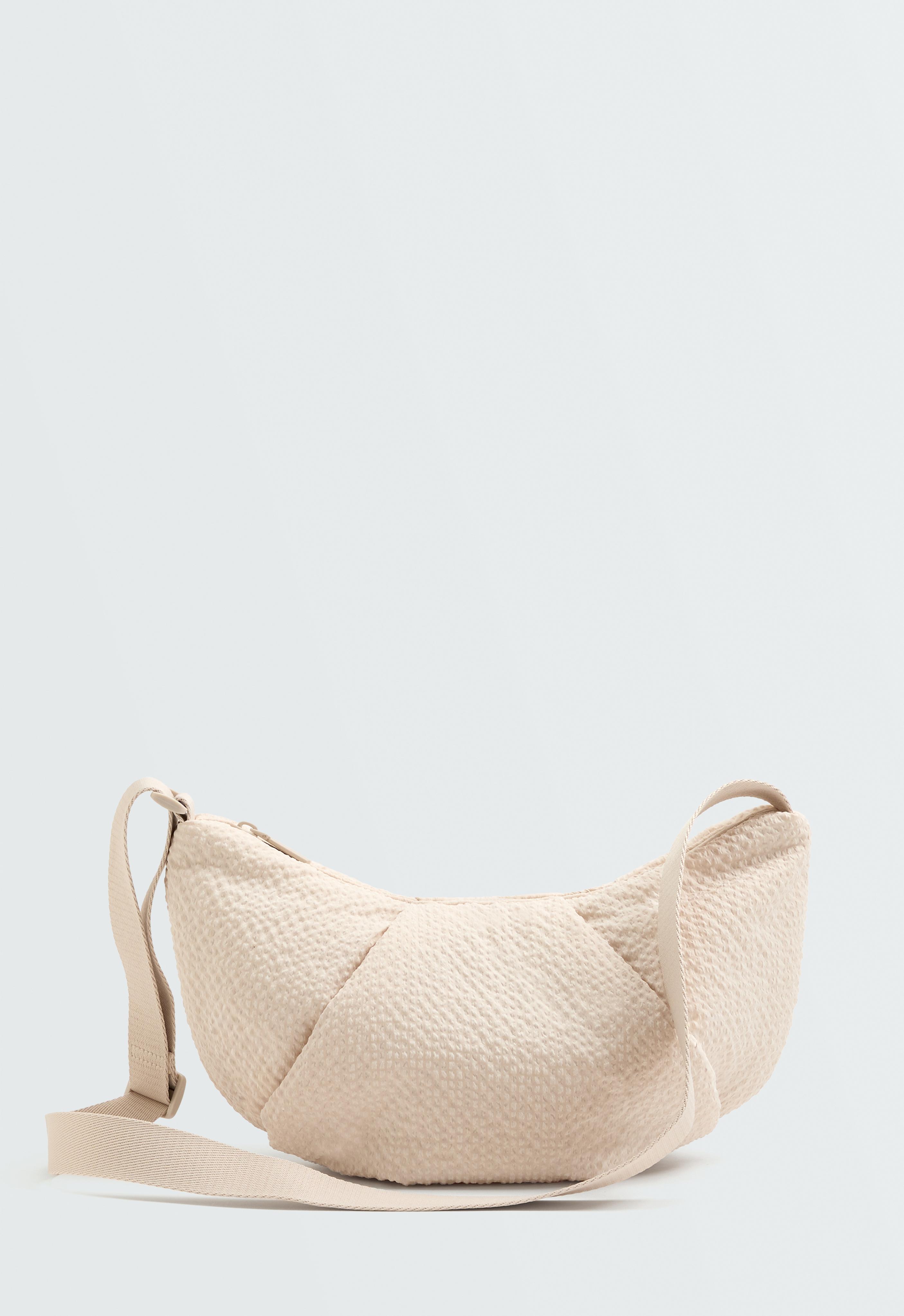 Textured quilted crossbody bag — ECRU
