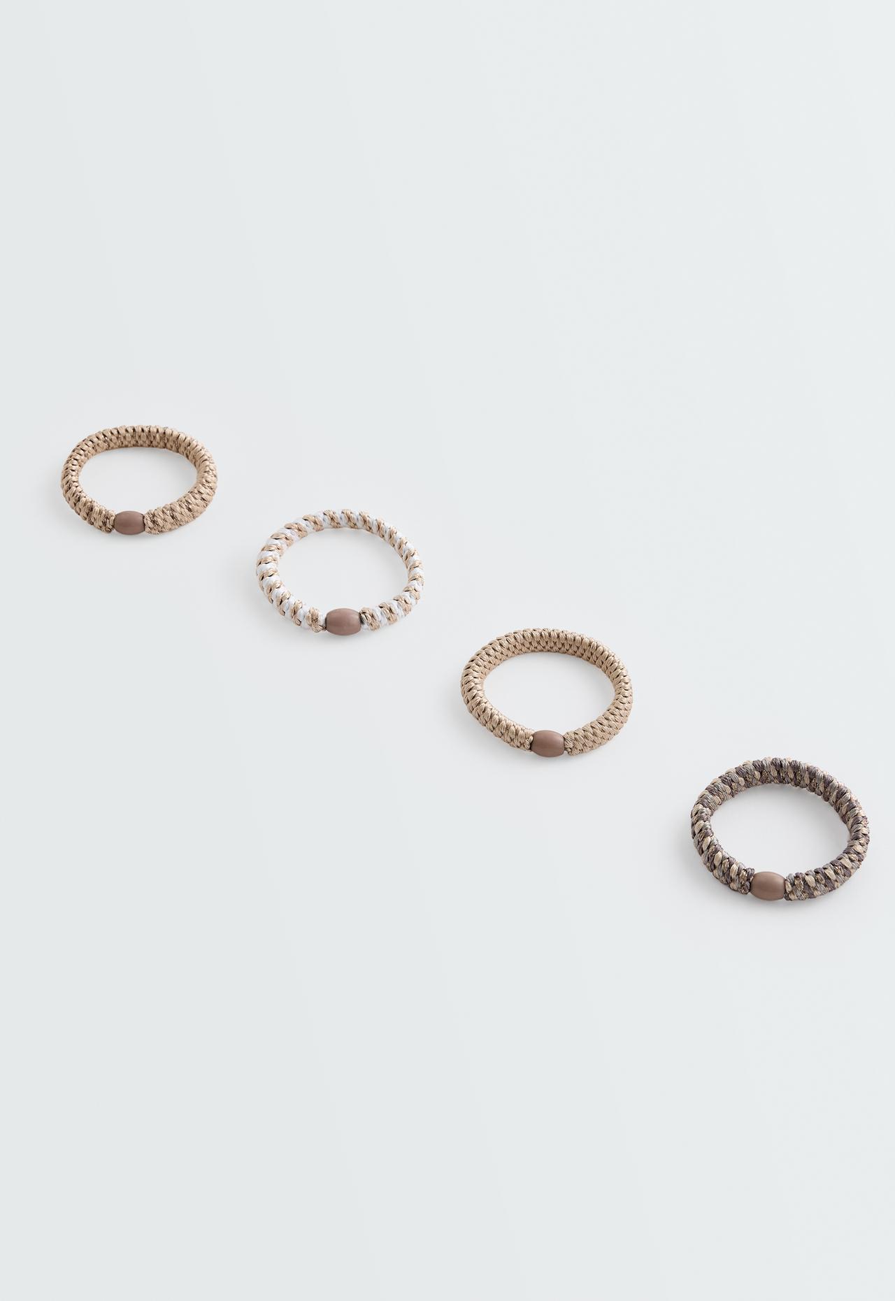 4 braided scrunchies — ECRU