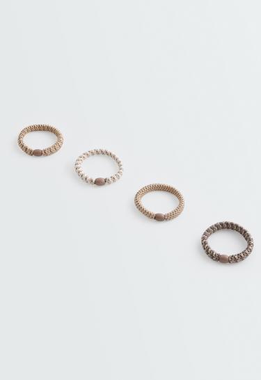 4 braided scrunchies — ECRU 1