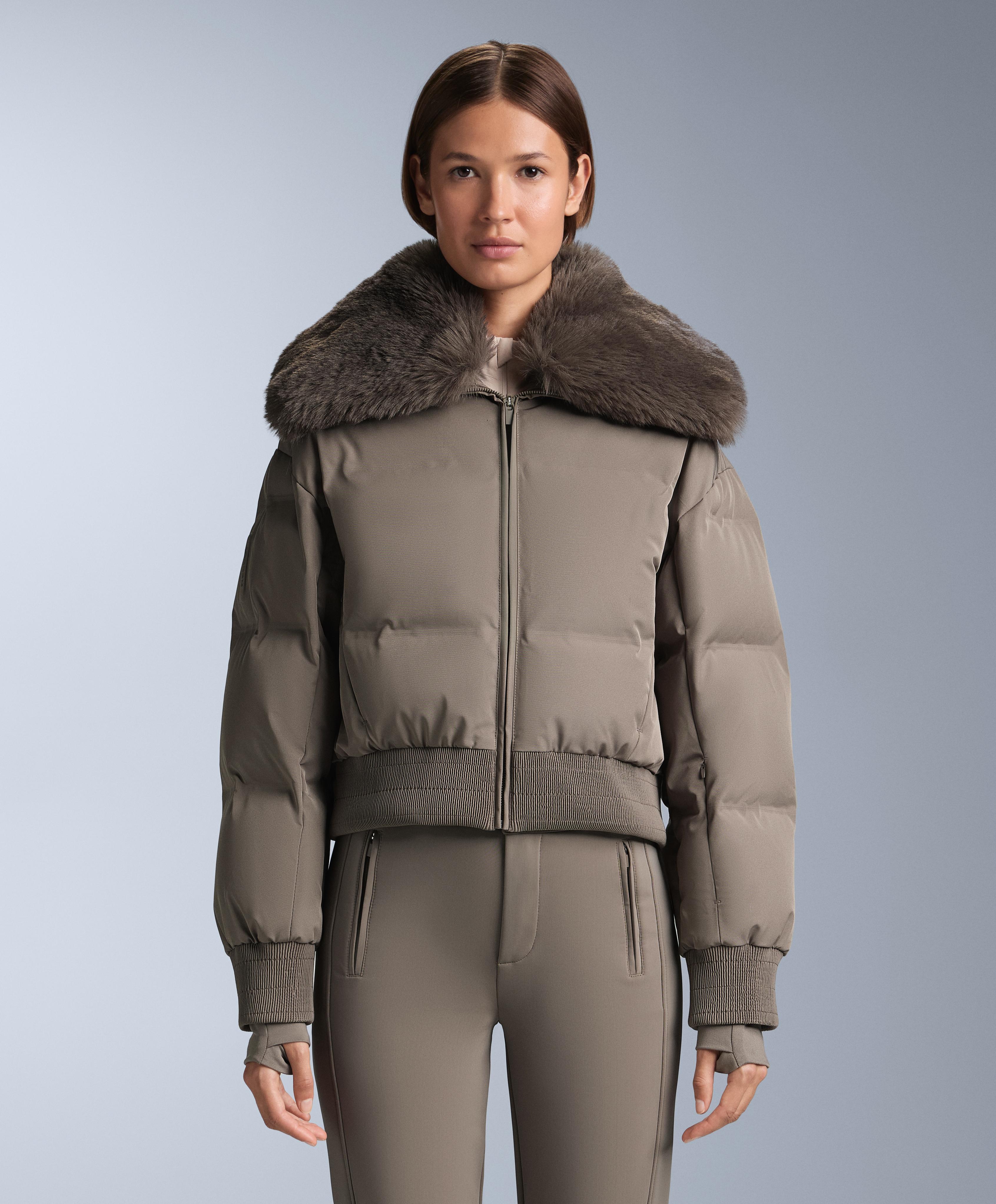 MINARDI PIUME SKI water-resistant 80% down and 20% feather jacket — DARK TAUPE