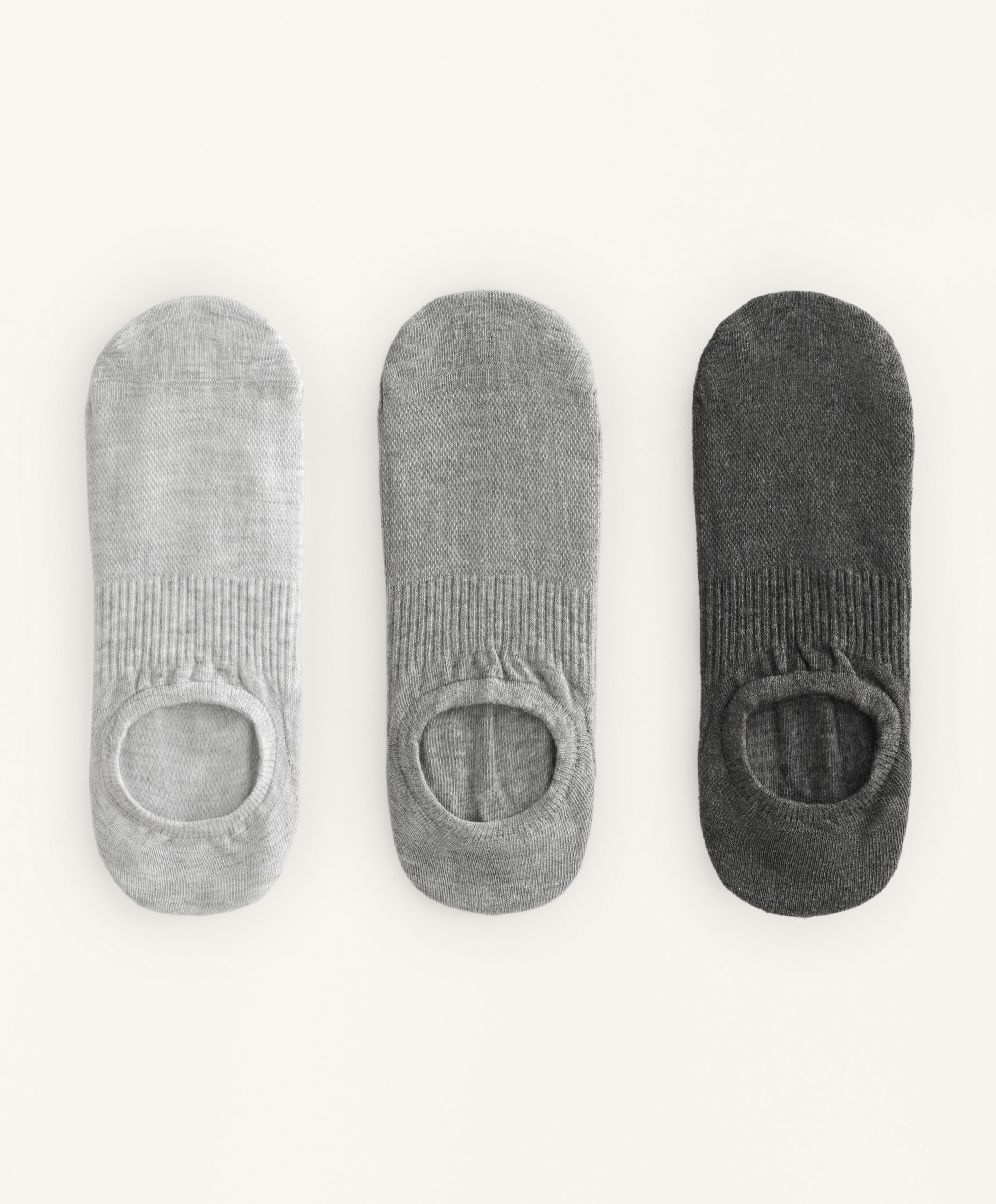 3 pairs of high-cut cotton blend invisible sports socks