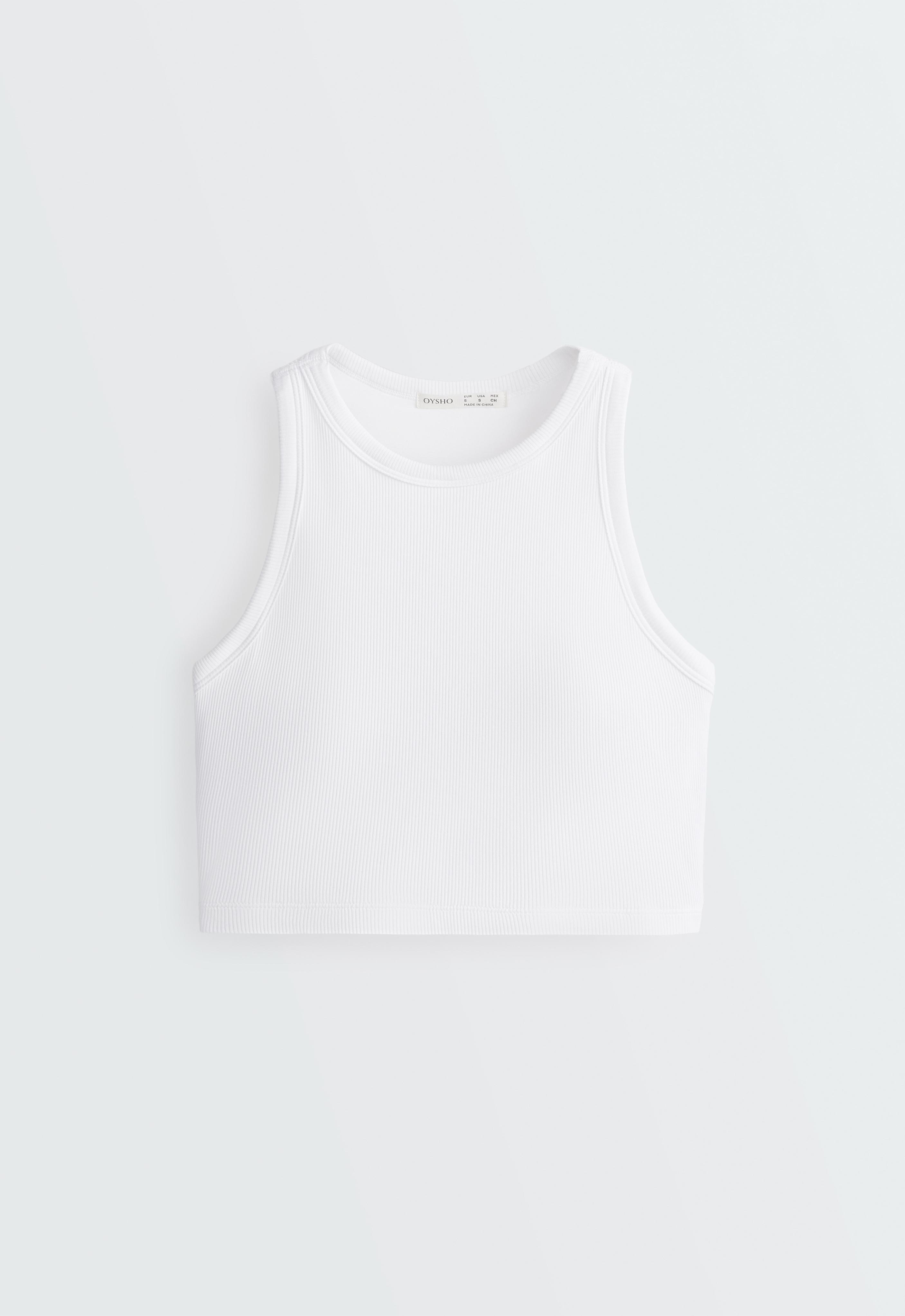 Modal blend tank top with cups — WHITE 