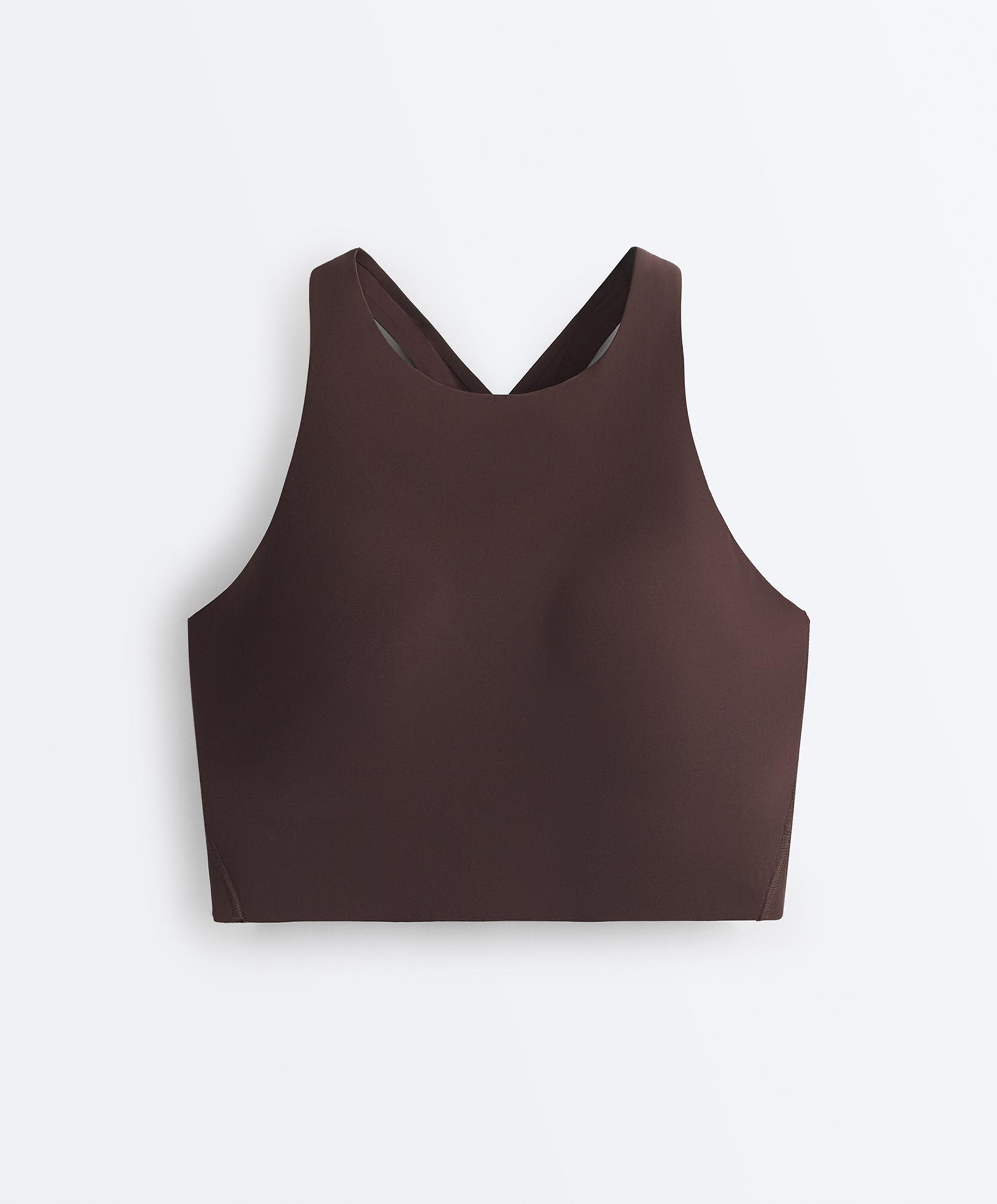 Light Touch crossover back tank top — Dark chocolate