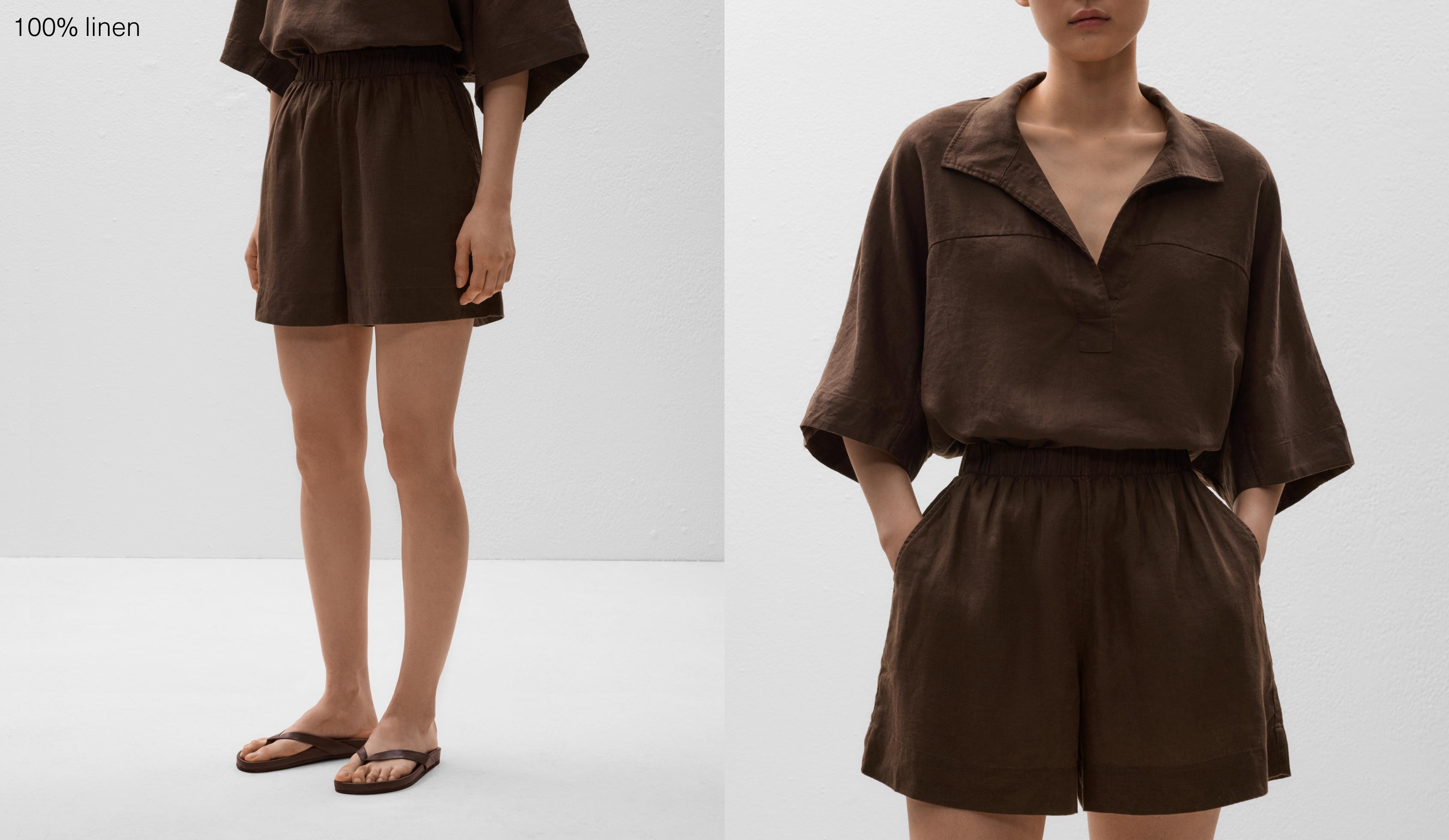 100% linen Bermuda shorts - Sale